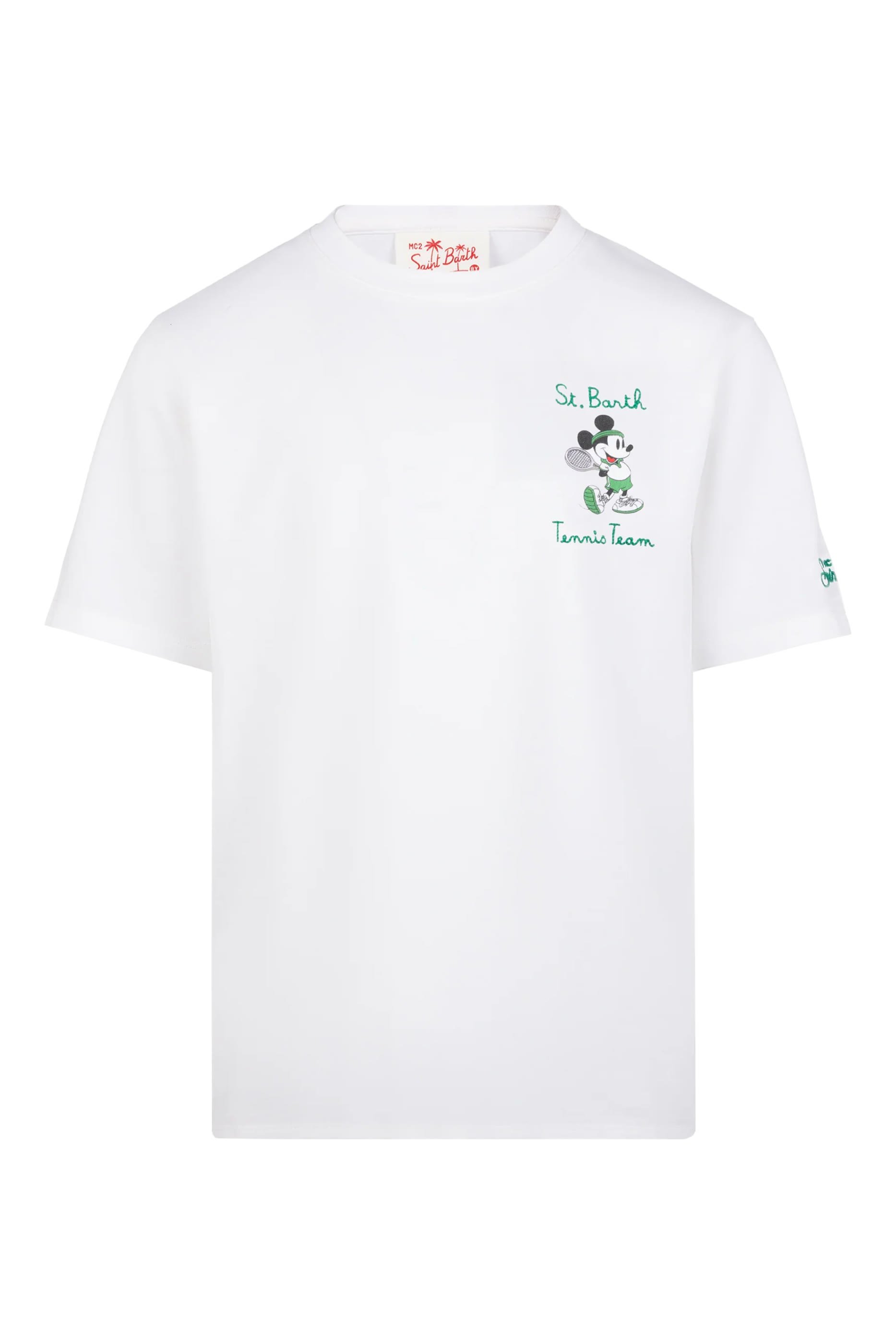 Kids Logo Embroidered and Mickey Mouse Print T-Shirt