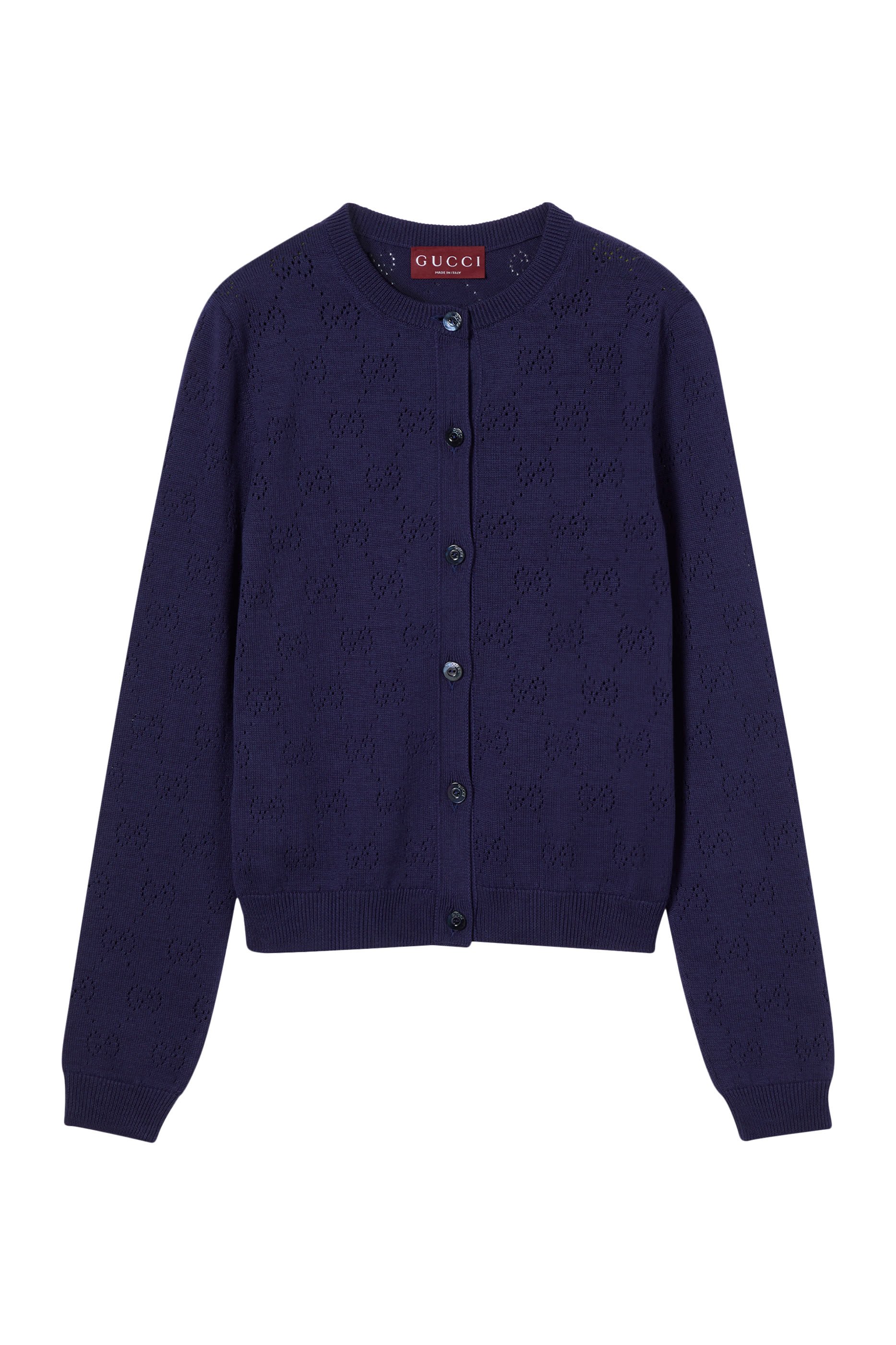 GG Pointelle Cotton Silk Cardigan