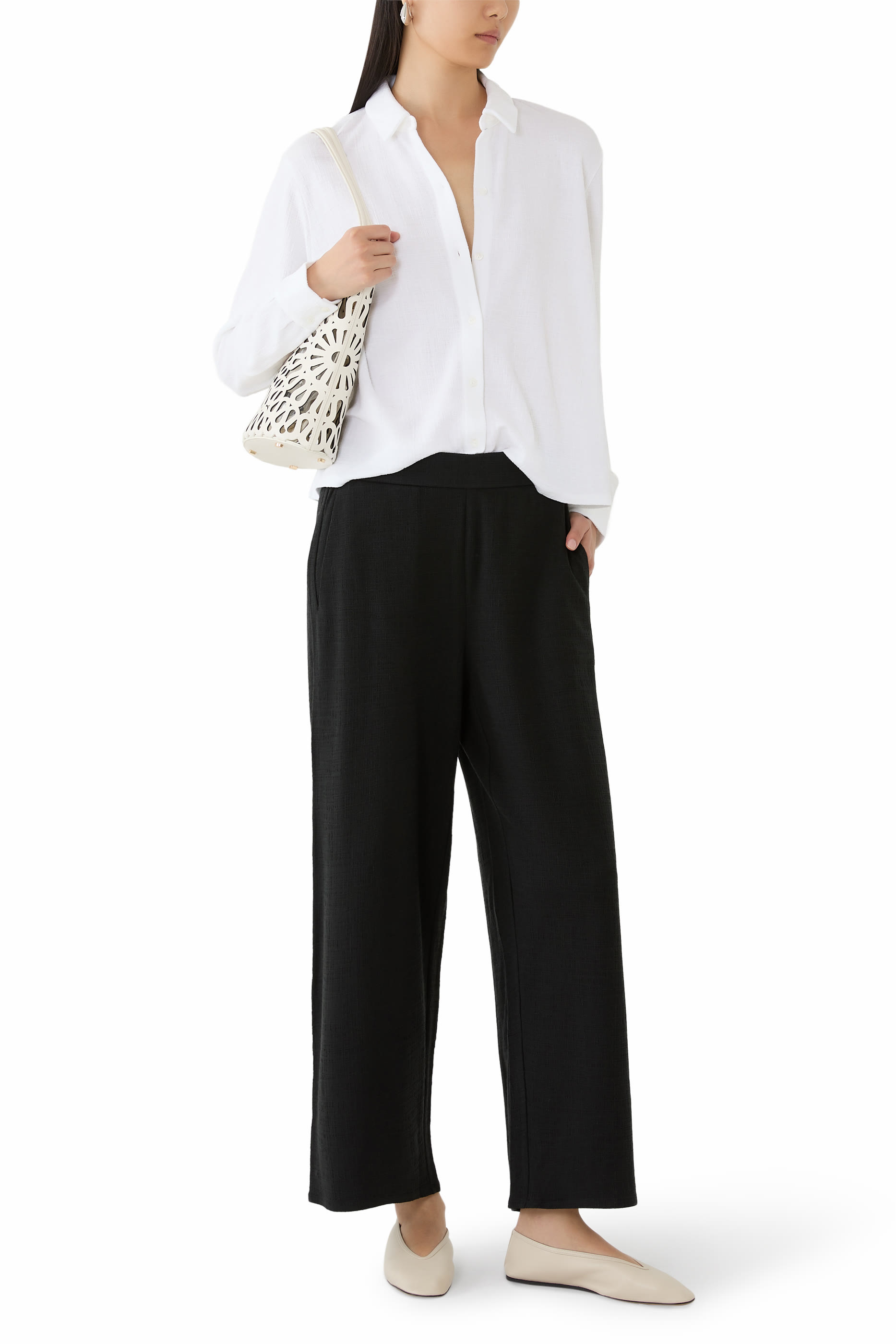  Stretch Jersey Knit Straight Pants 