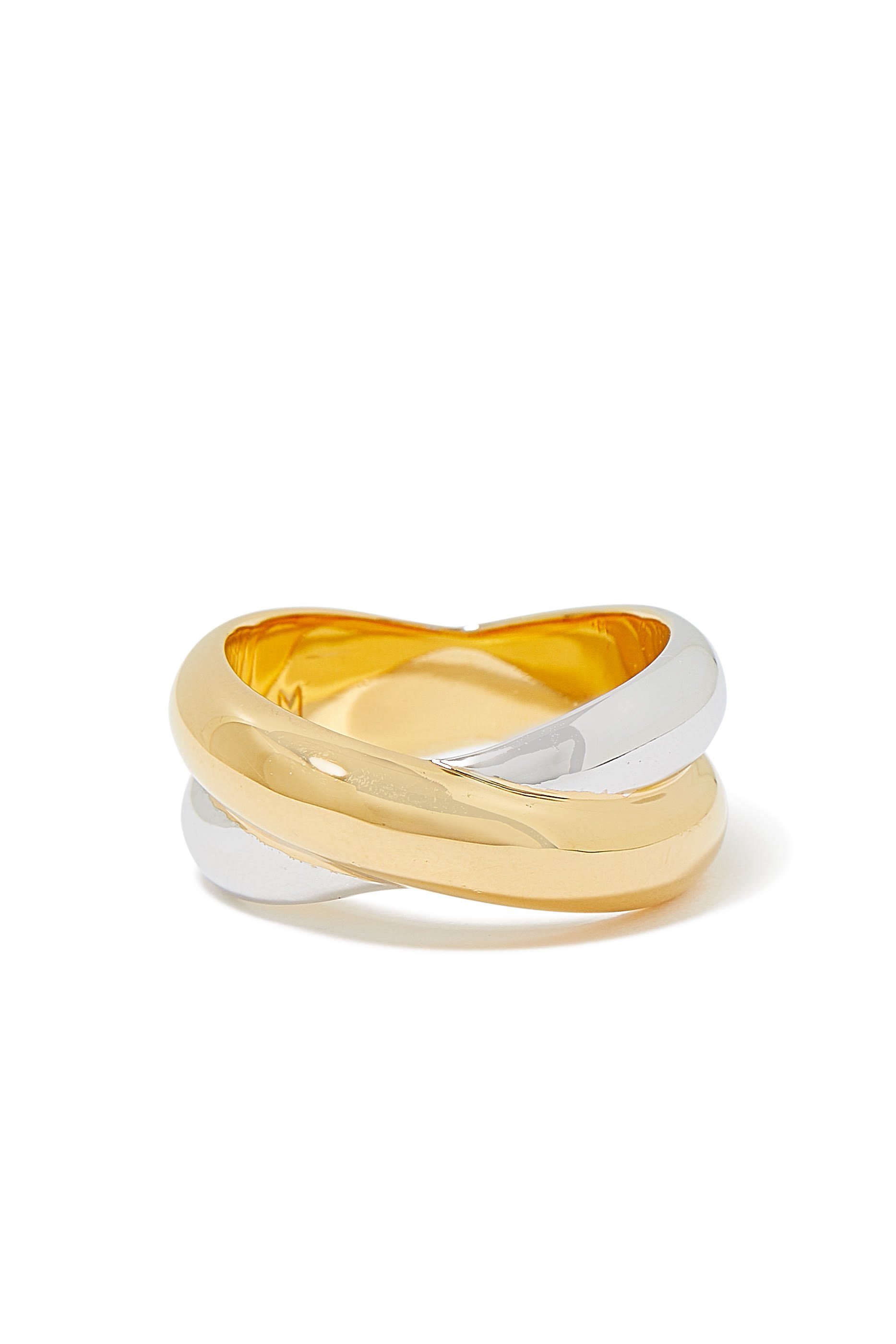 Lucy Williams Chunky Entwine Ring, 18k Recycled Gold & Silver Plated Brass