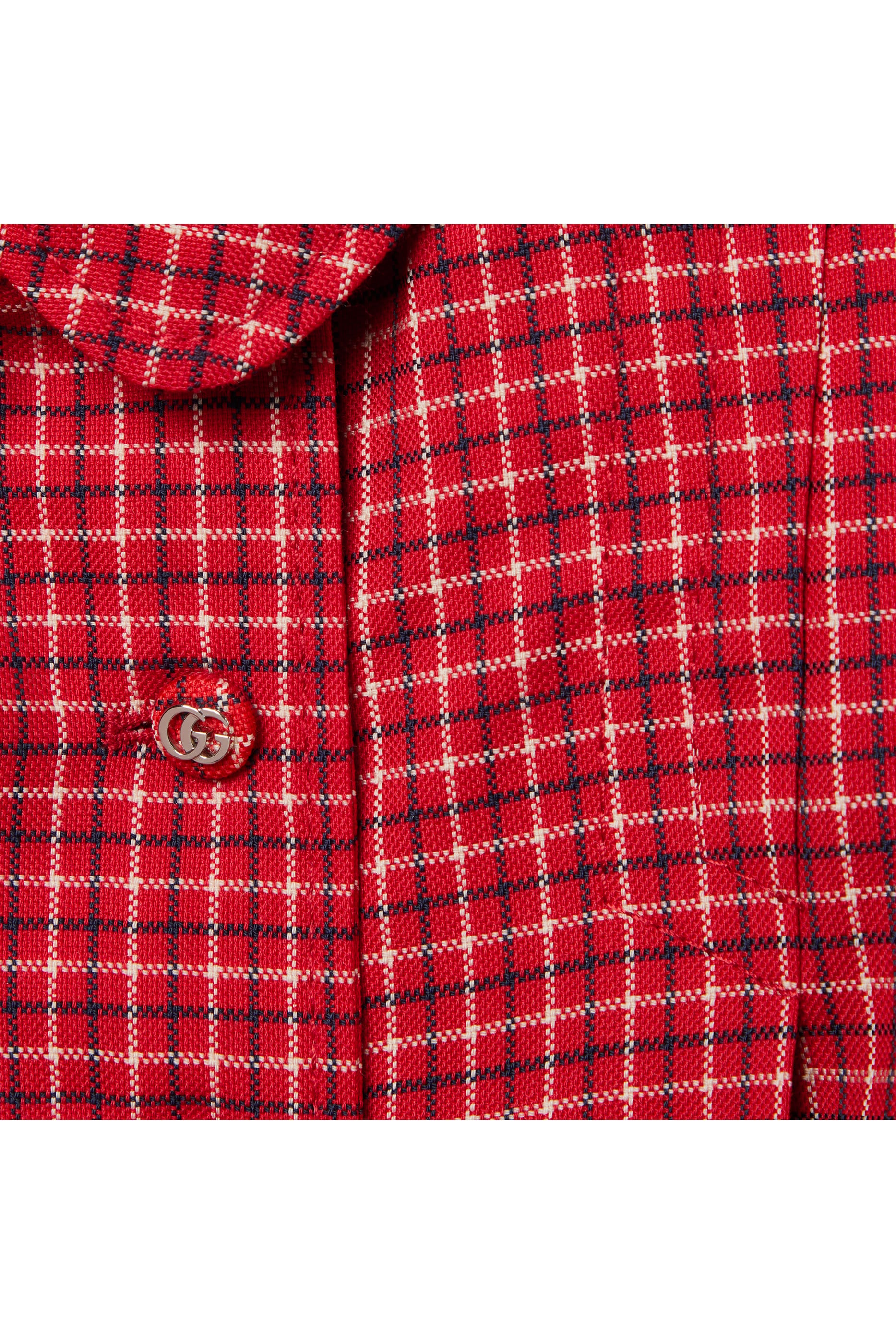 Kids Pleated Check Coat