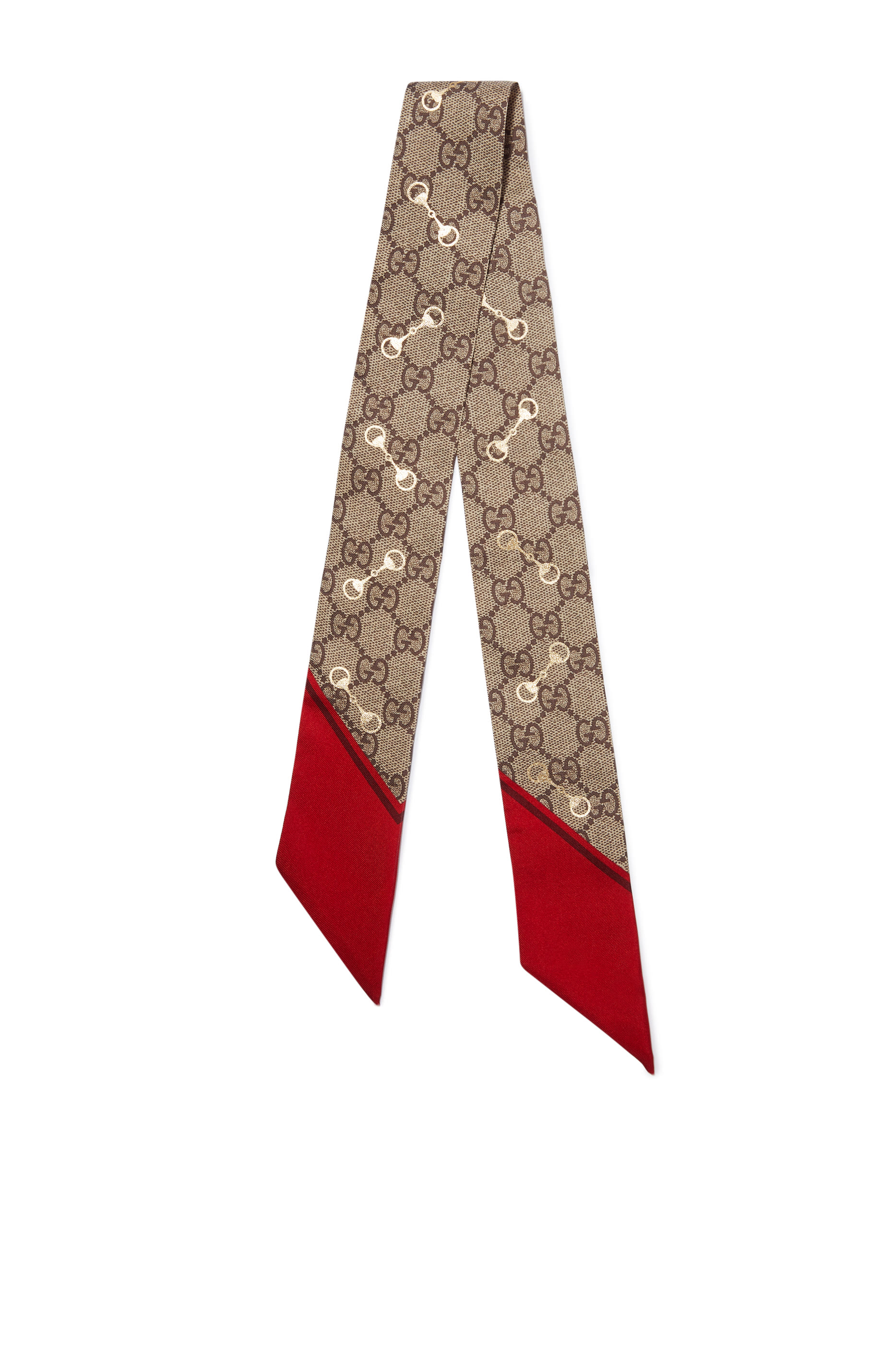 GG Print with Horsebit Silk Neck Bow