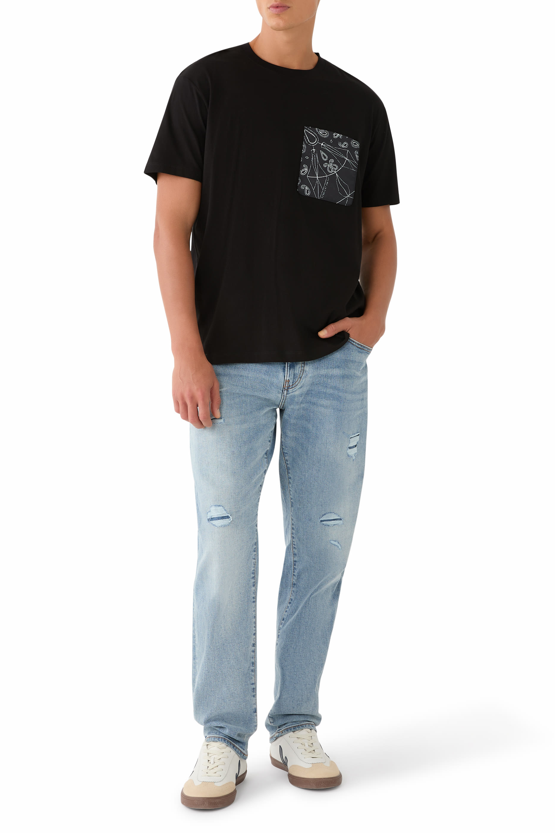 Patterned Pocket T-Shirt