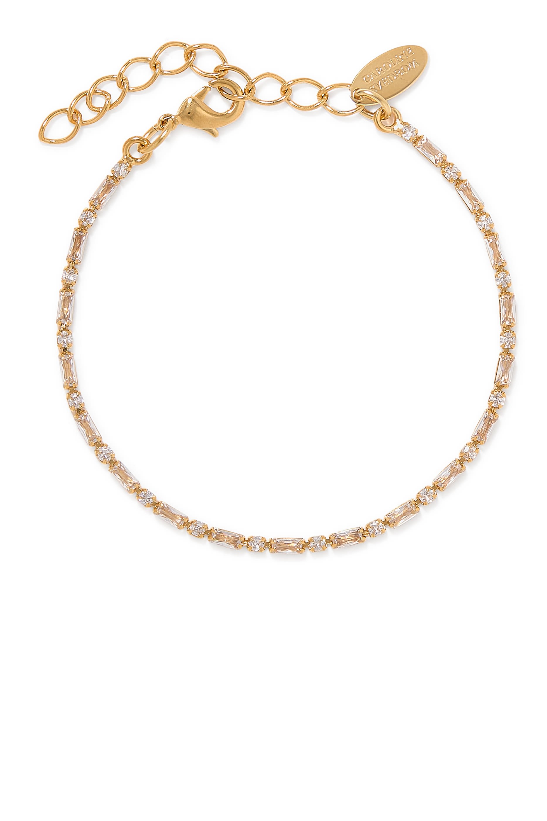 Evelyne Bracelet, 18K Gold-Plated Brass & Crystals
