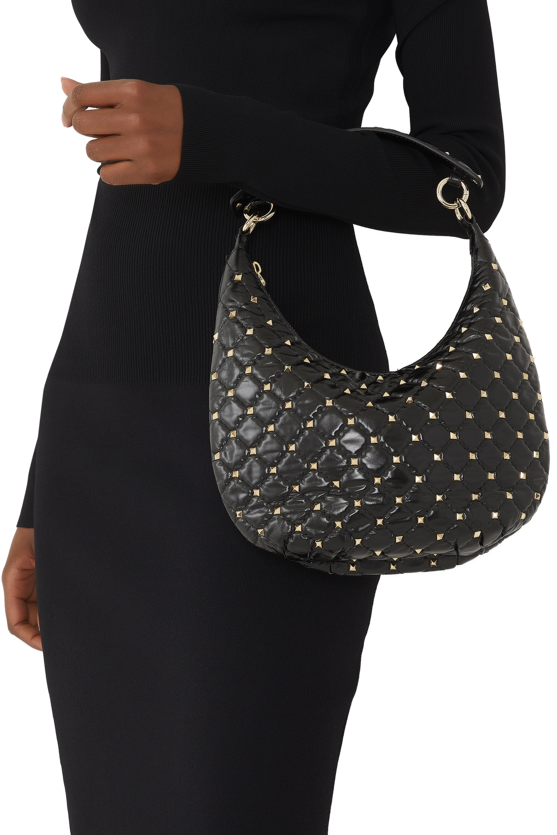 Rockstud Spike Small Hobo Bag