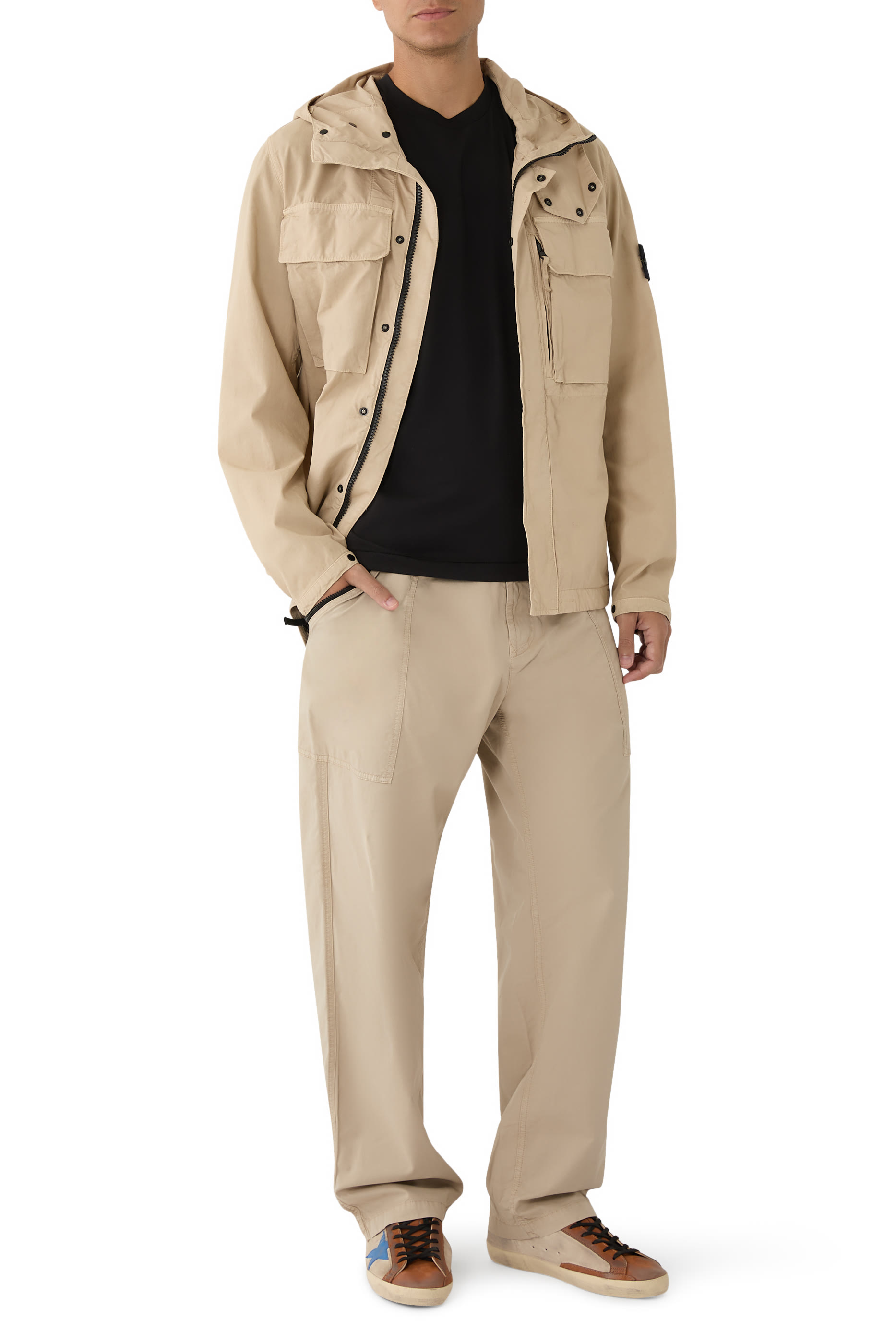 Compass Logo Patch Slim-Fit T-Shirt