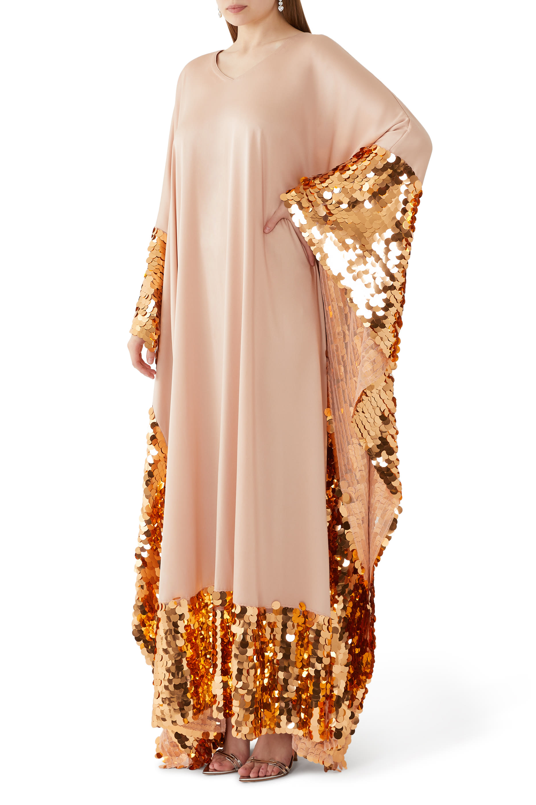 Dreamy Sequin Trim Kaftan