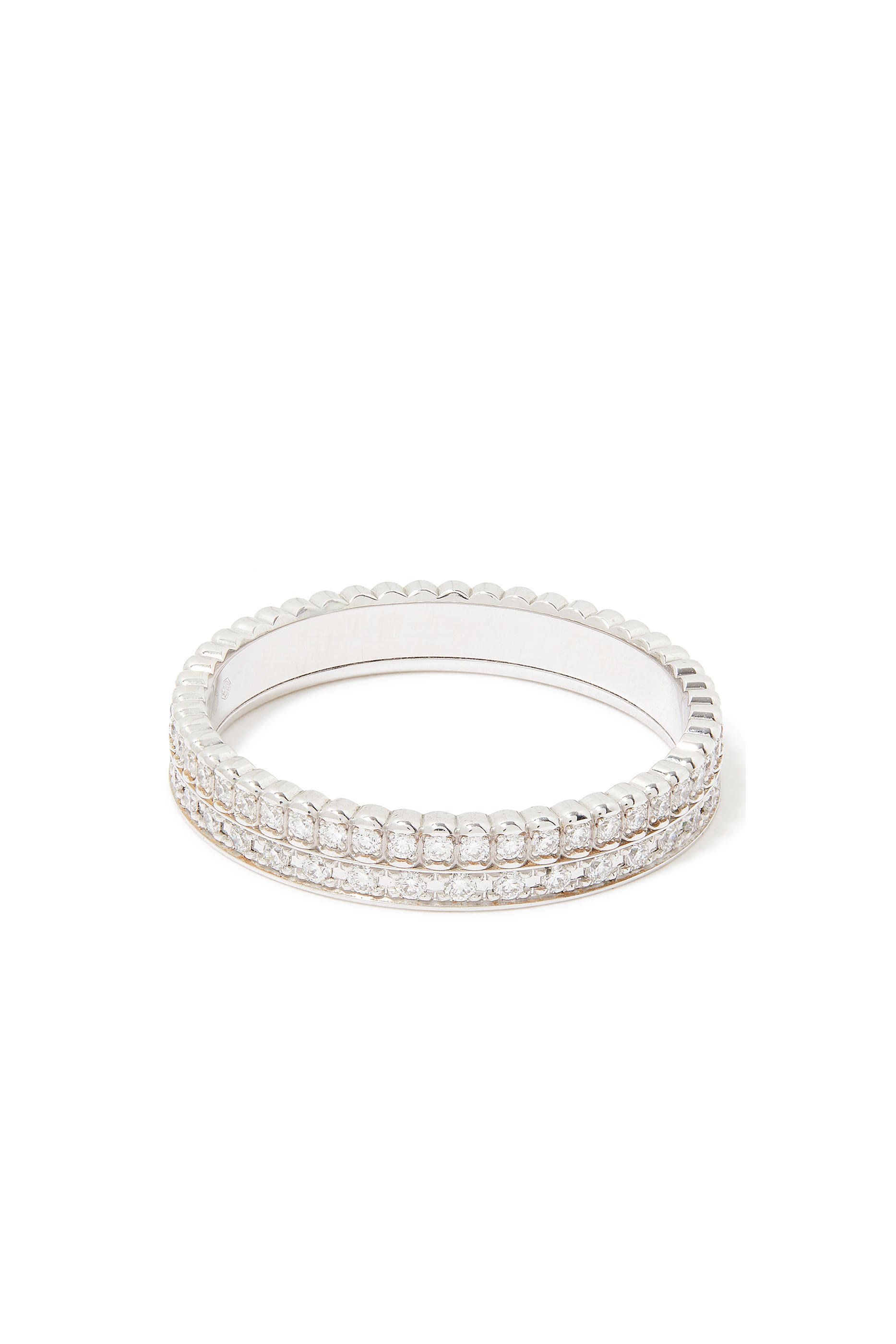 Quatre Radiant Edition Wedding Band, 18K White Gold & Diamonds