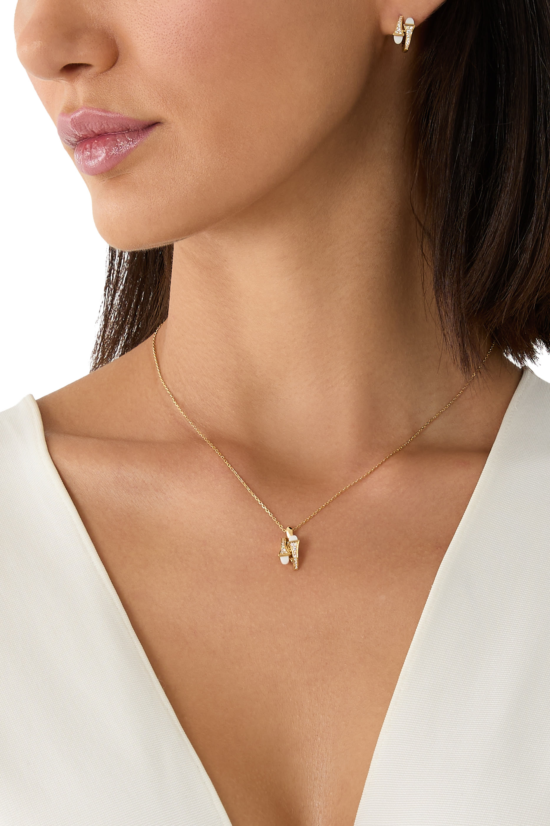 Cleo Huggie Pendant, 18k Yellow Gold & Diamonds