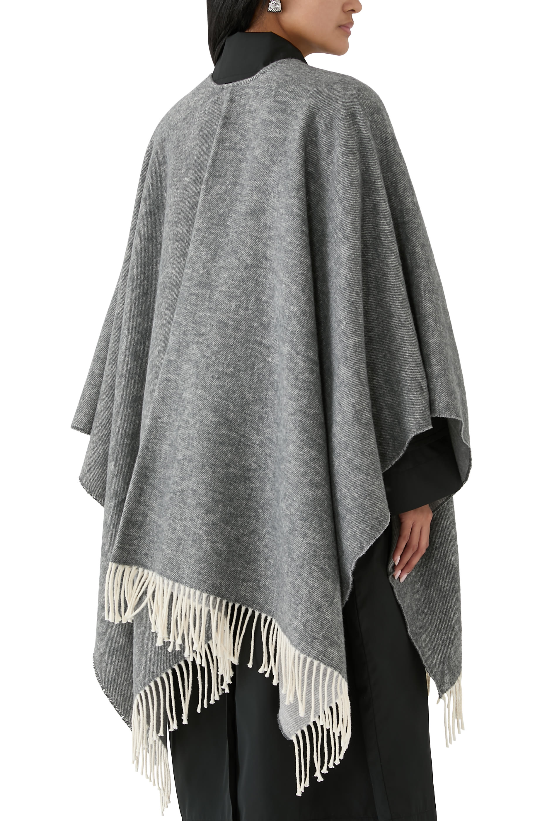 Brushed Recycled Cotton Cashmere Poncho