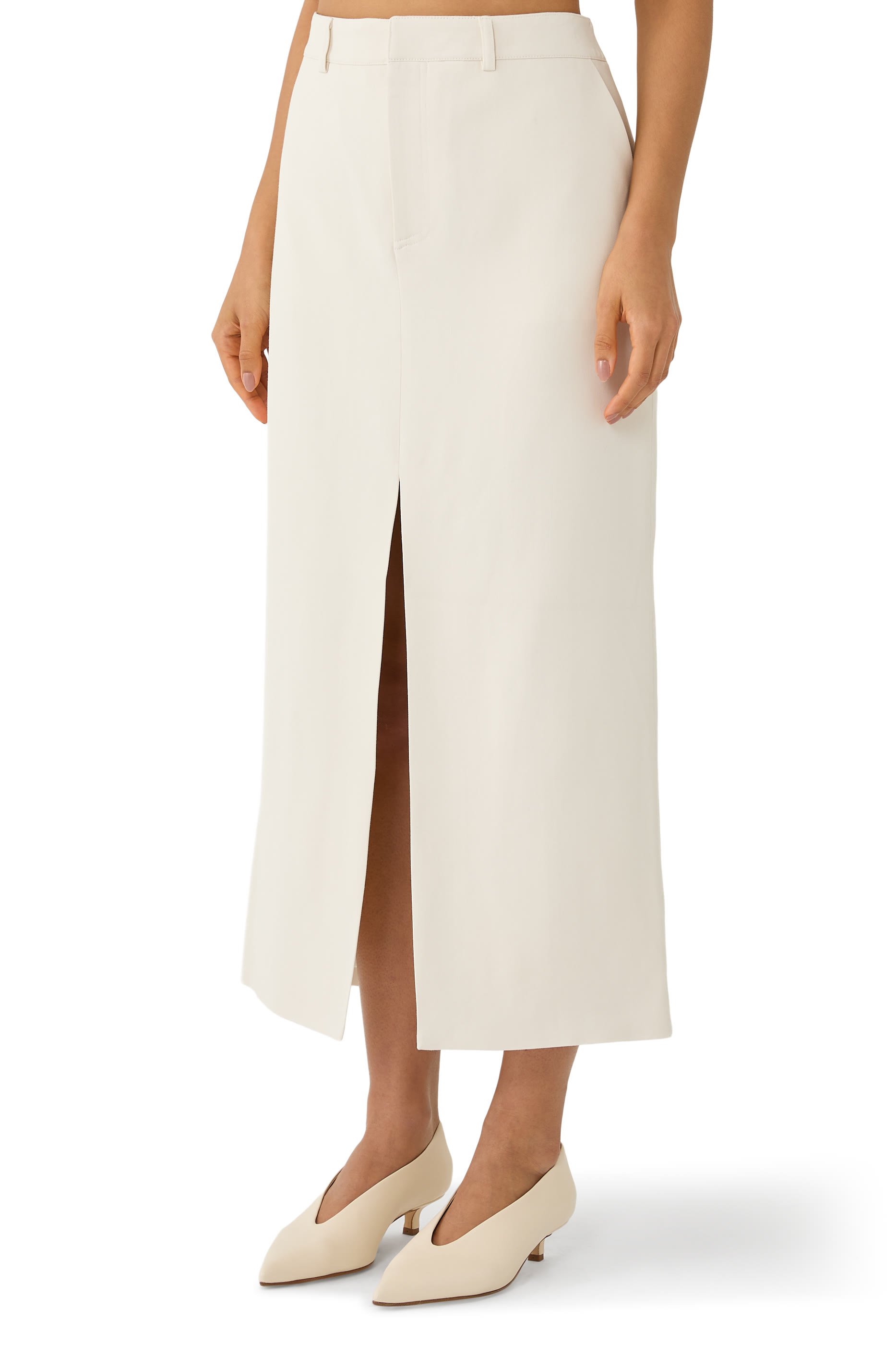Maybelle Front-Slit Midi Skirt
