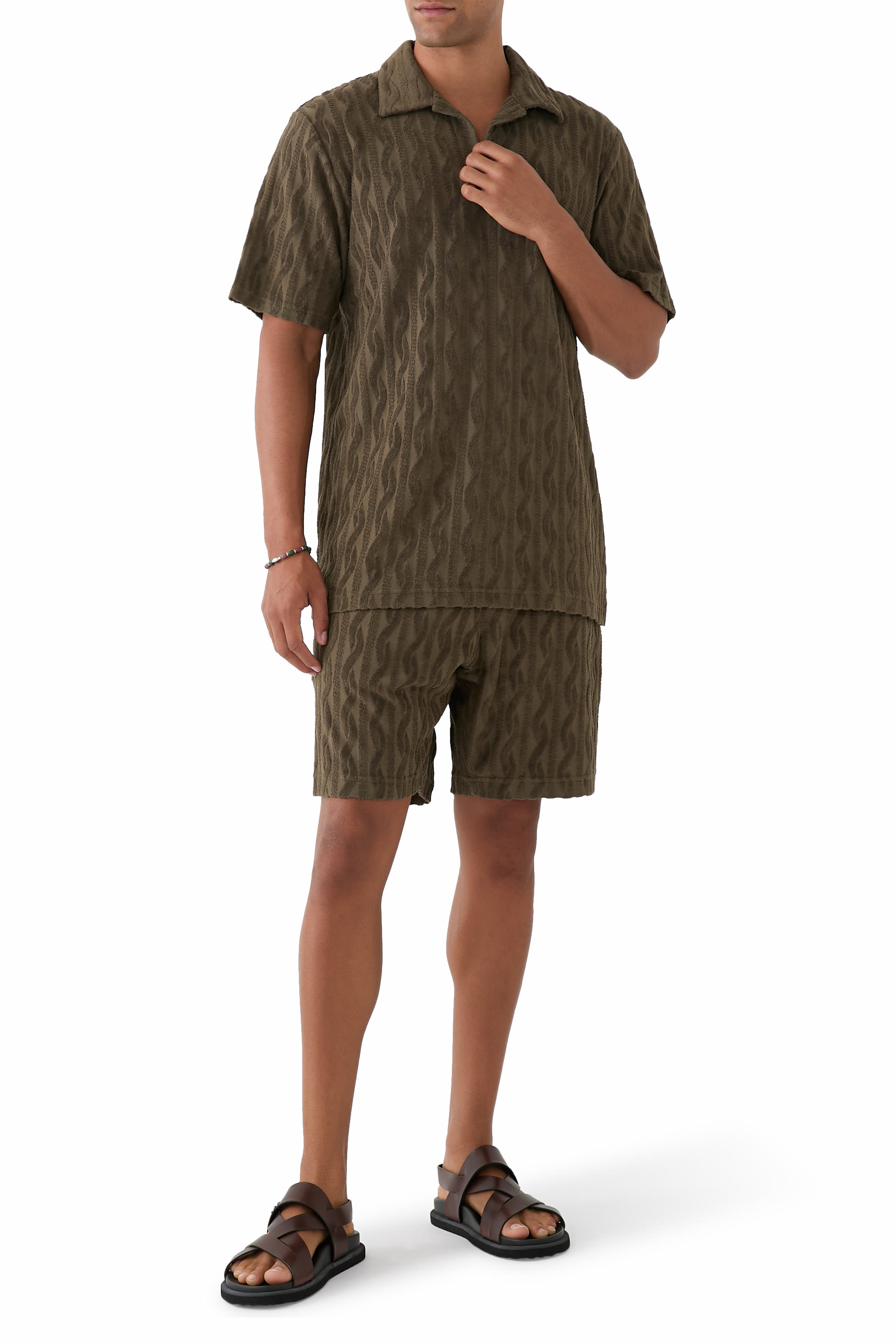 Faustino Jacquard Terry Cotton Shirt