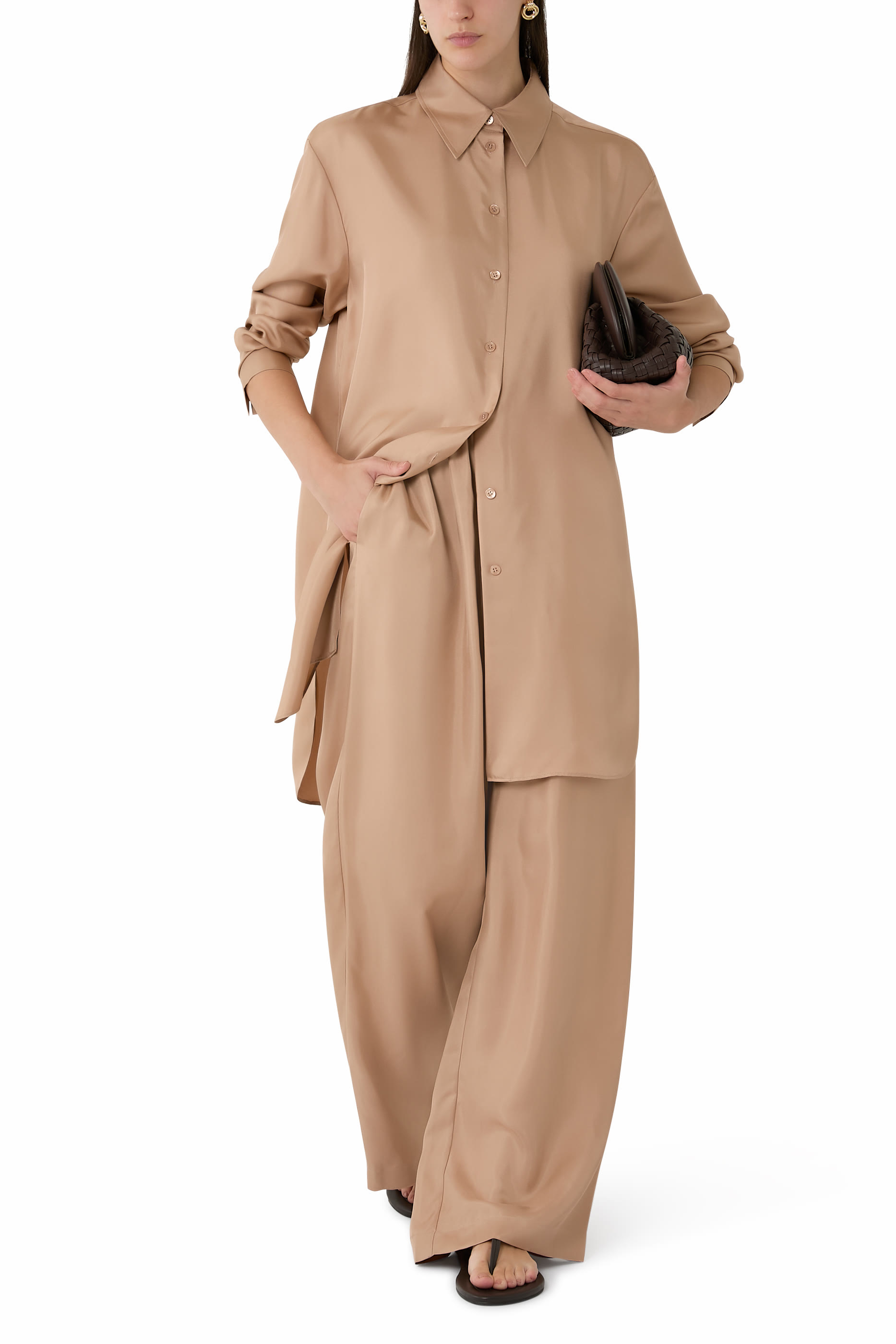 Silk Wide-Leg Trousers