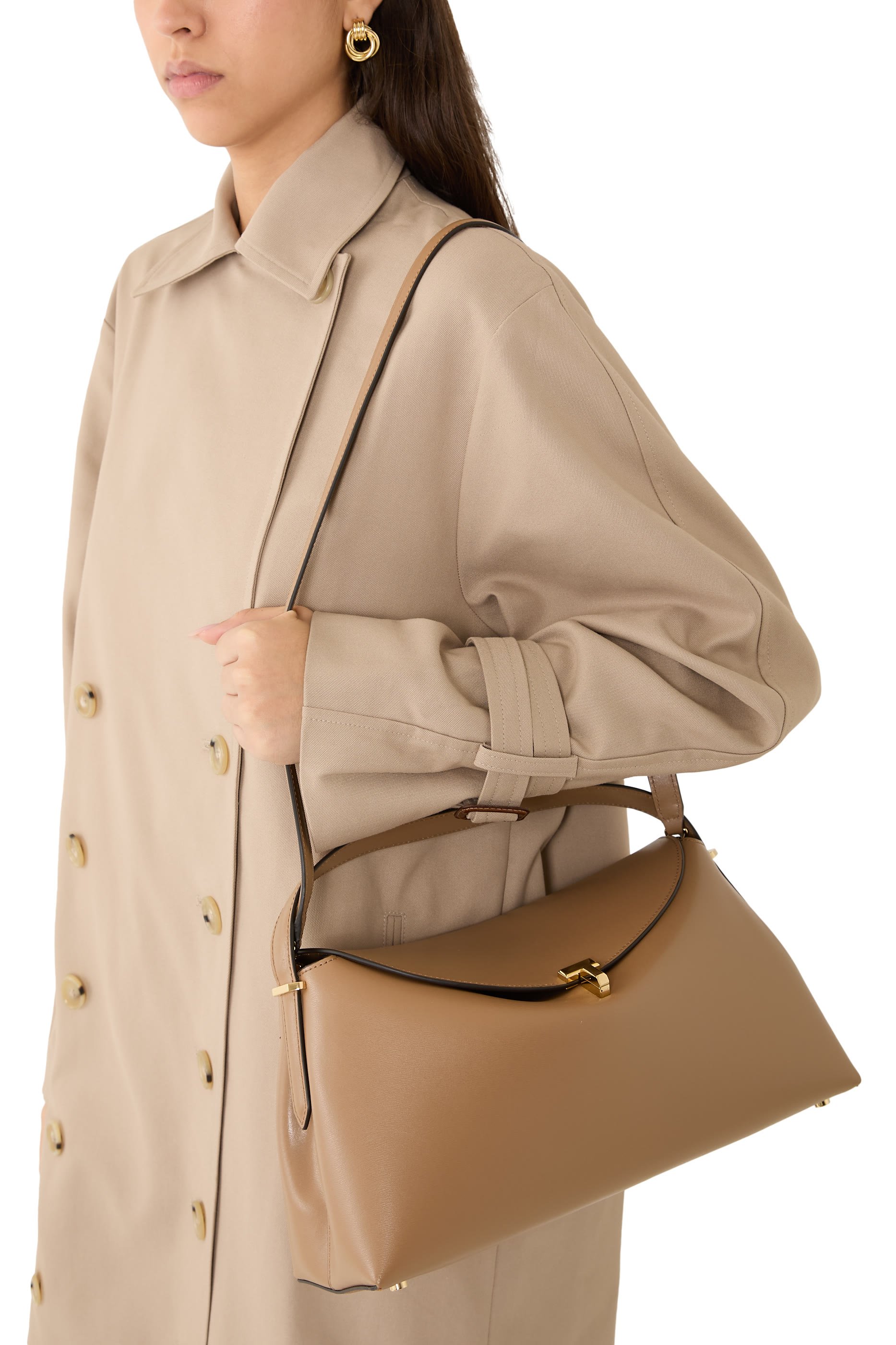 T-Lock Leather Top Handle Bag