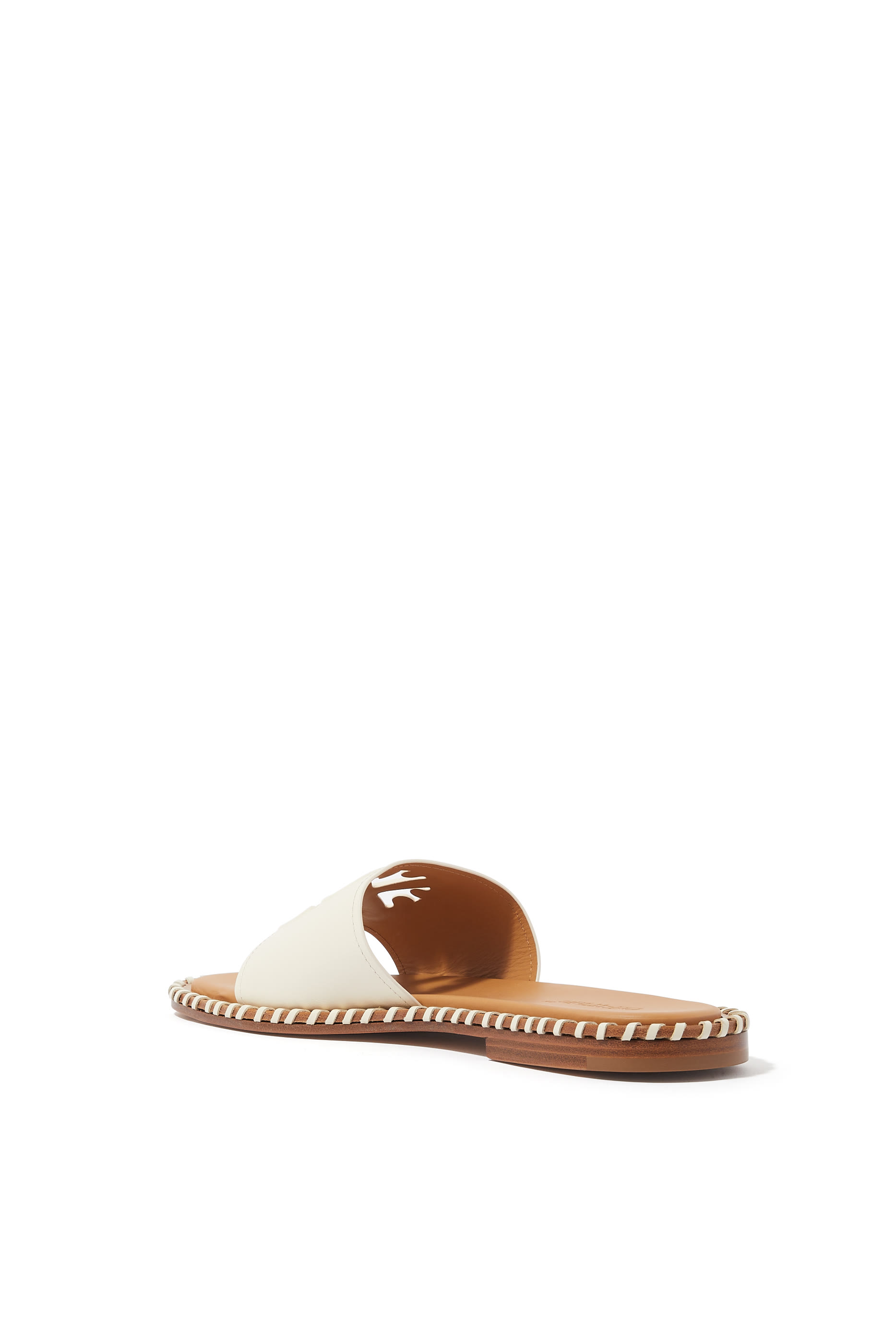 Twist Embossed Arrow Leather Slides