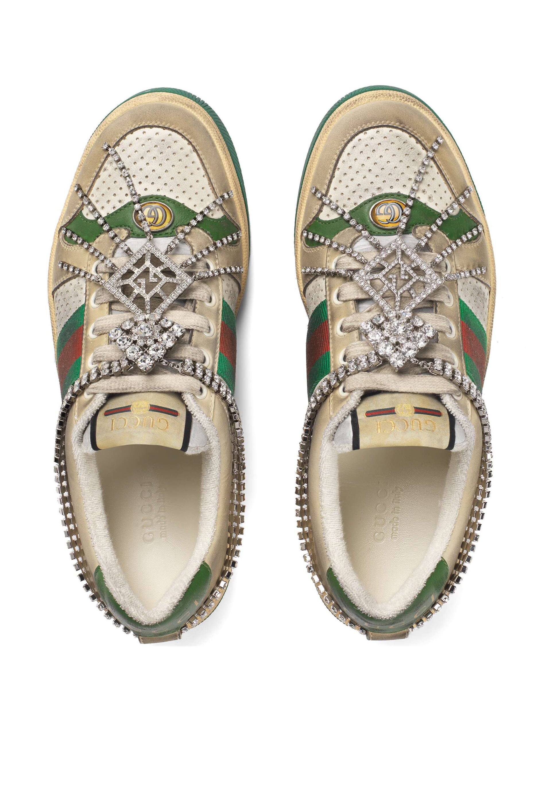 Screener Embellished Leather Sneakers