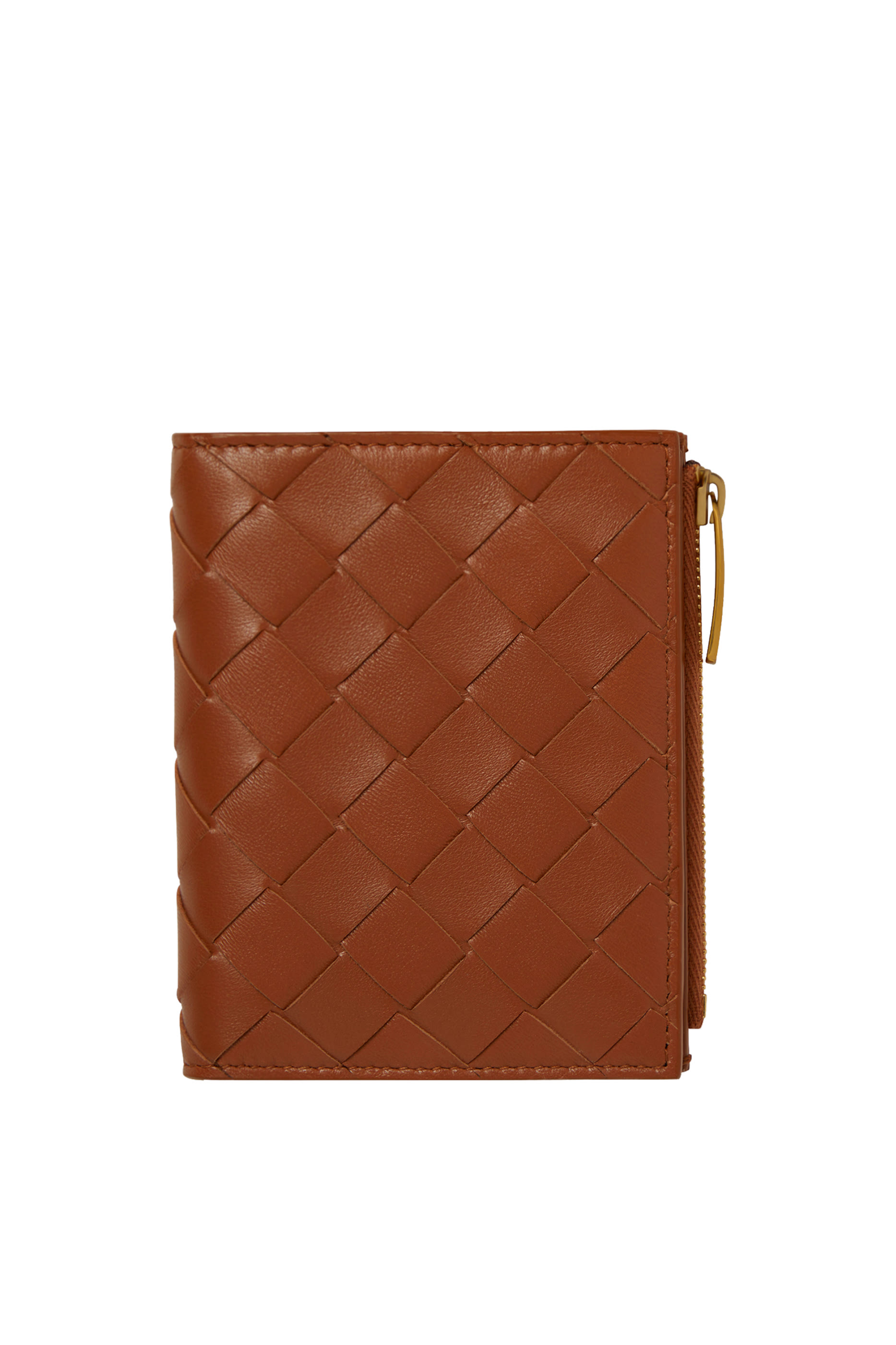 Intrecciato Small Bi-Fold Zip Wallet