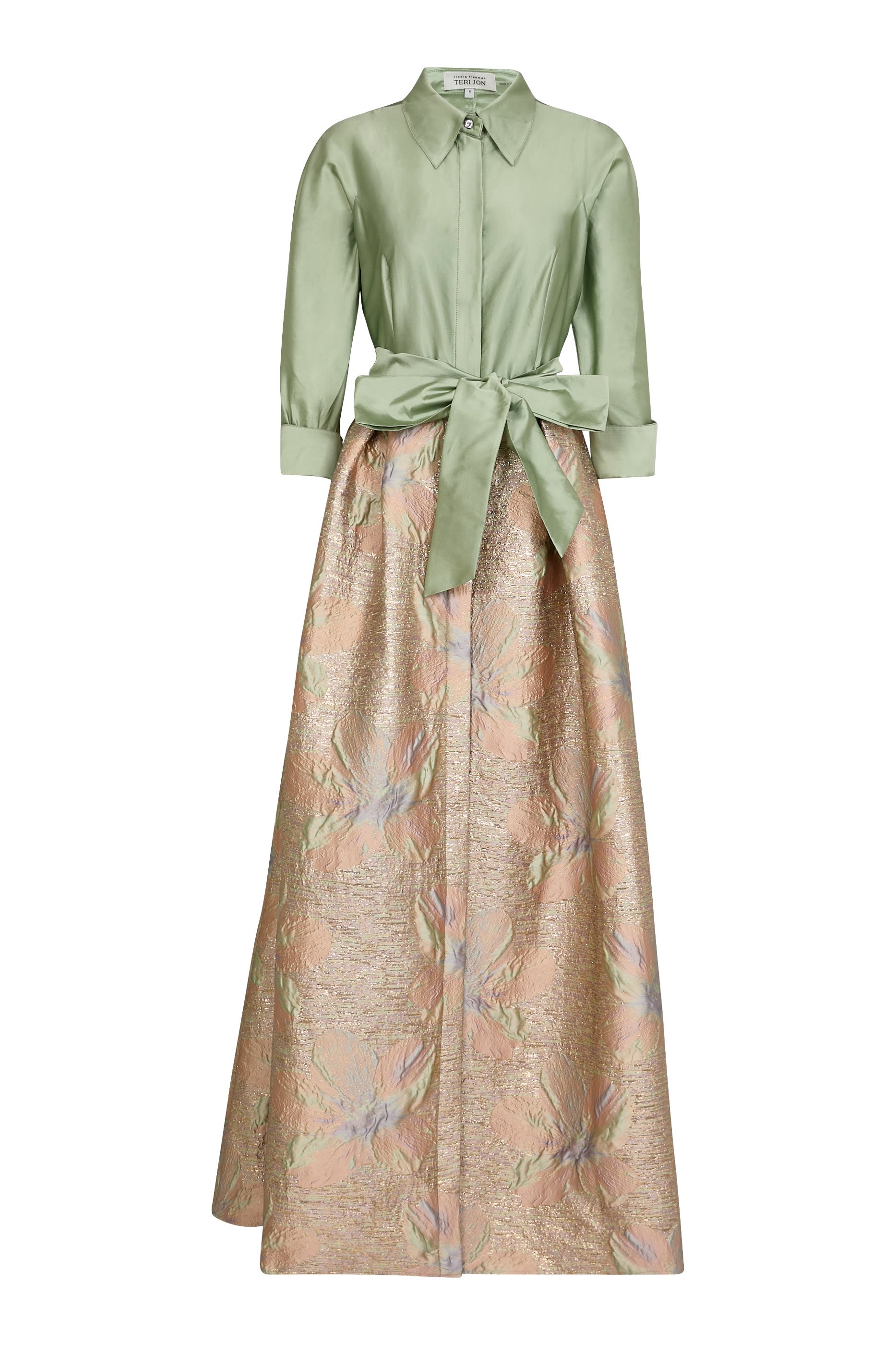 Taffeta Shirt Waist Jacquard Skirt Gown