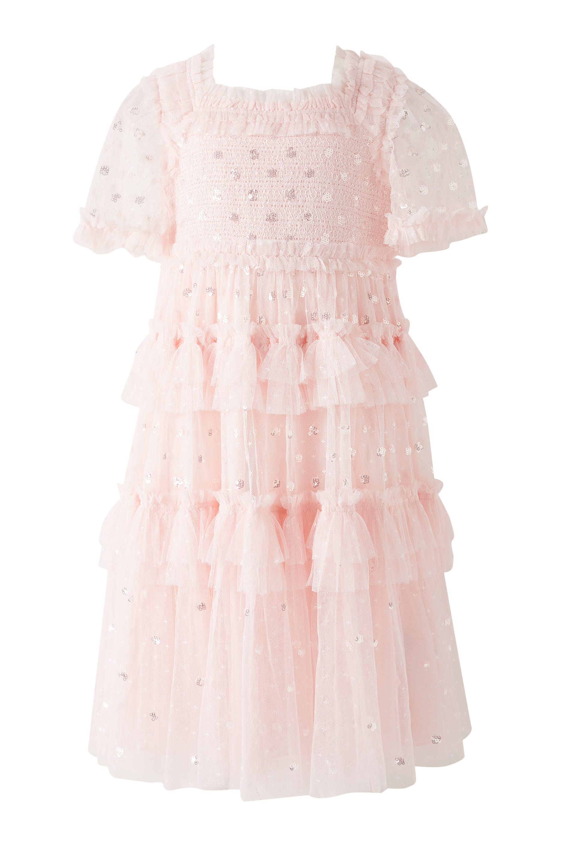 Polka Dot Smocked Kids Dress