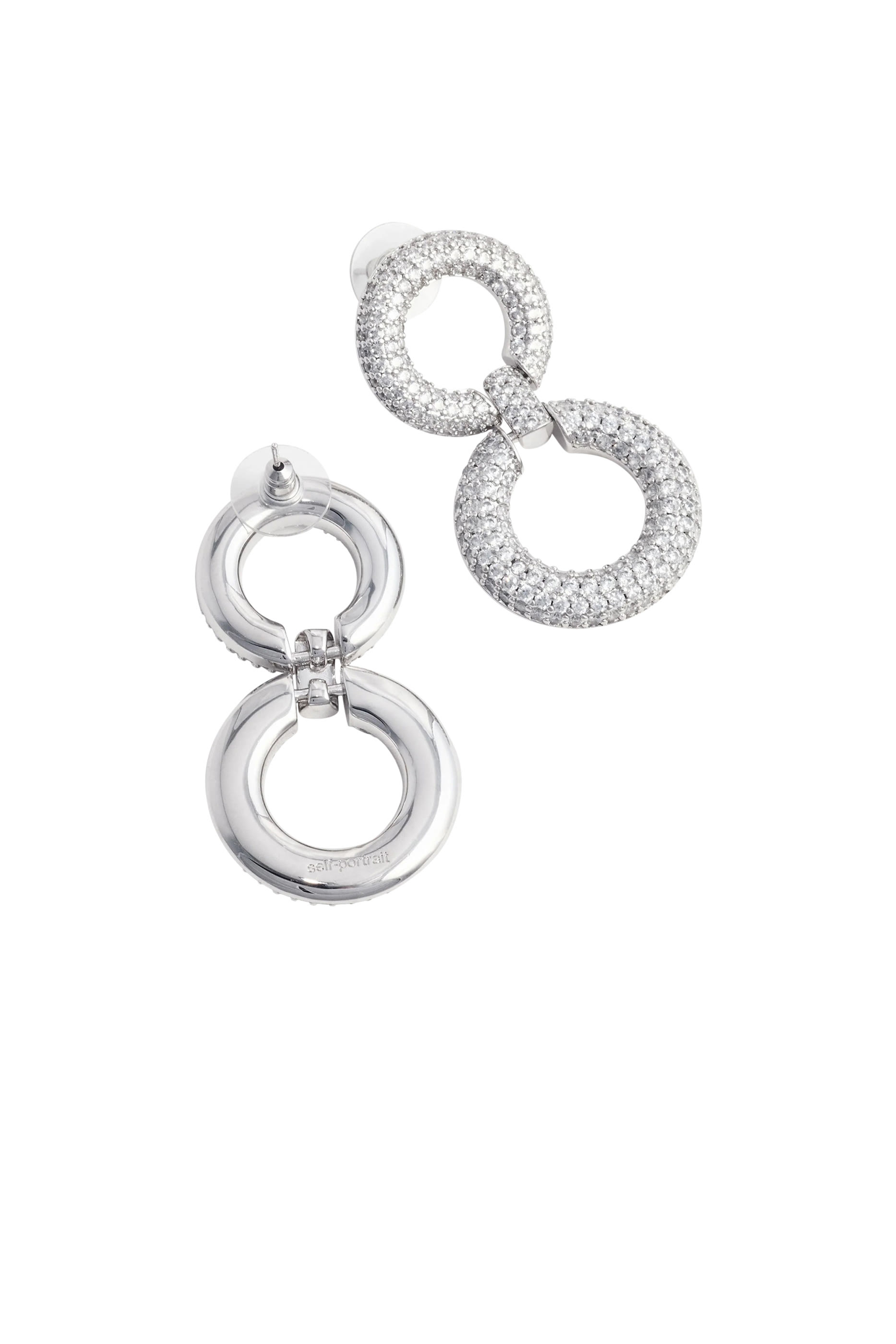 Crystal Link Two-Tiered Earrings