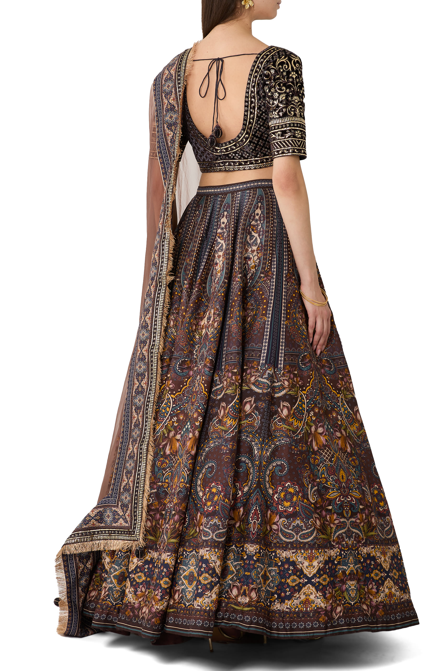  Printed Lehenga Set with Chrome Blouse