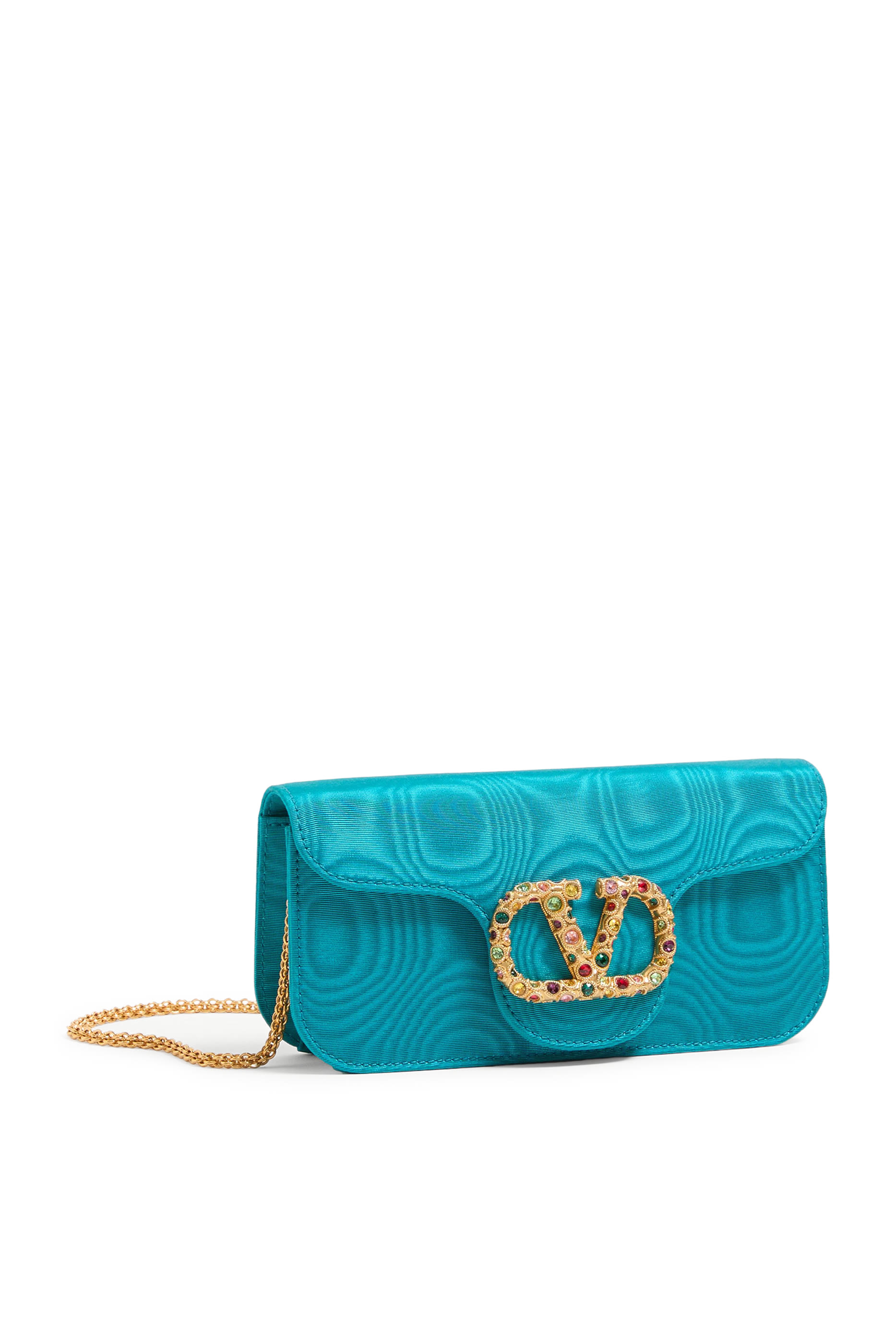 Loco Moiré Fabric Clutch with Jewel Logo