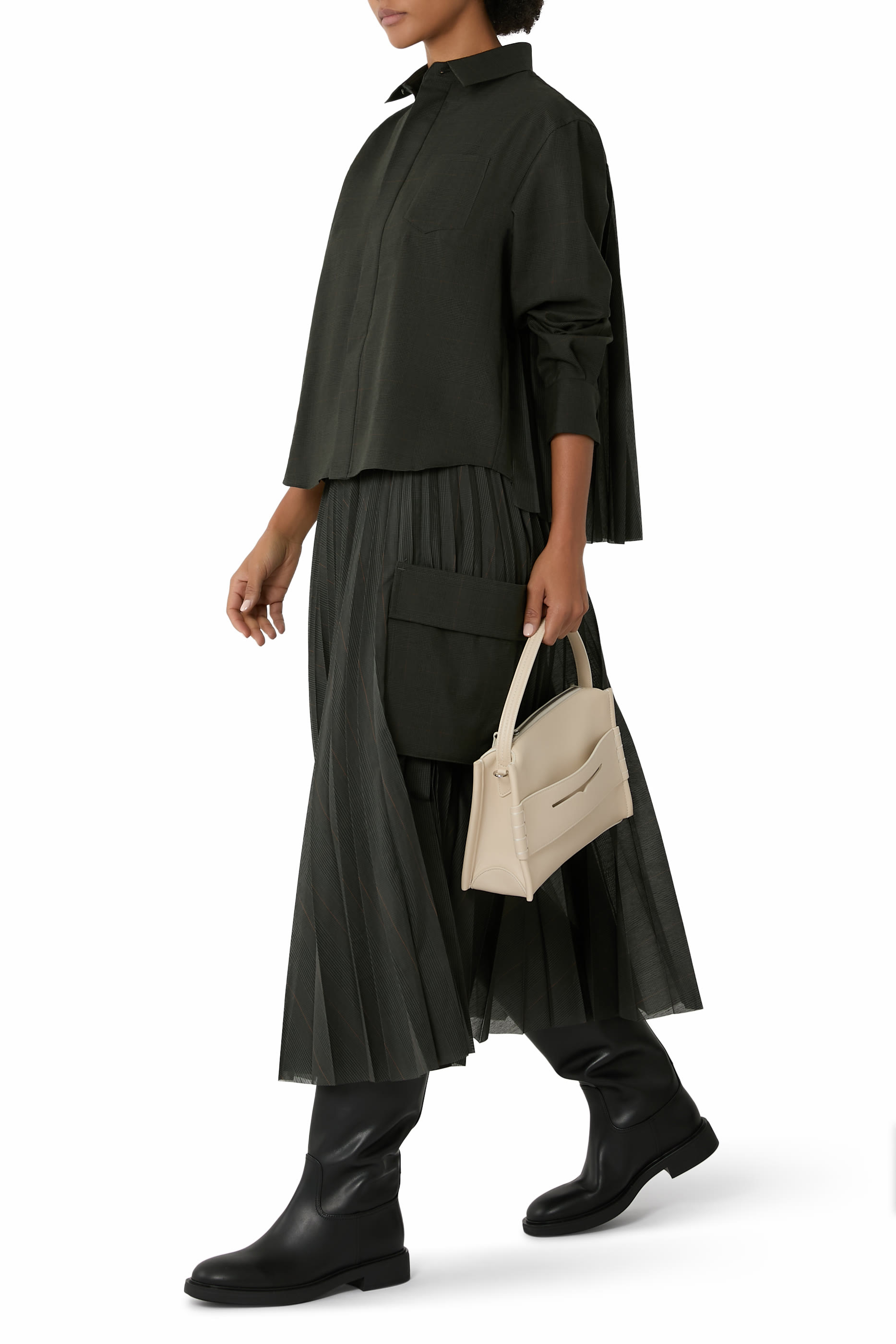 Glen Check Pleated Skirt