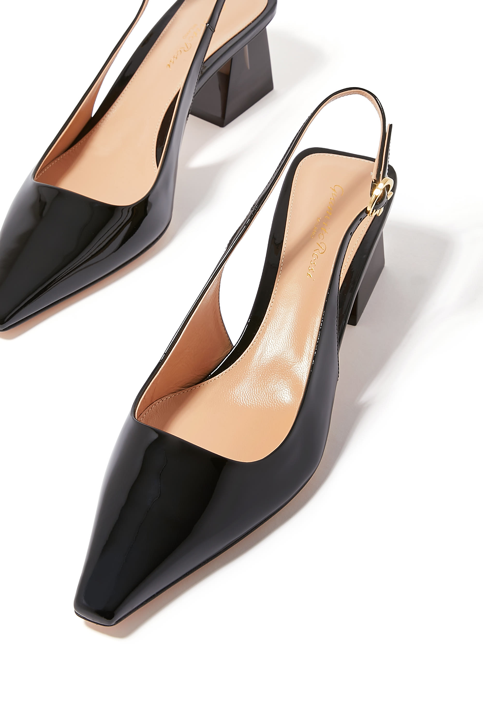 Cosmic 55 Block Heel Mules in Plexi and Leather