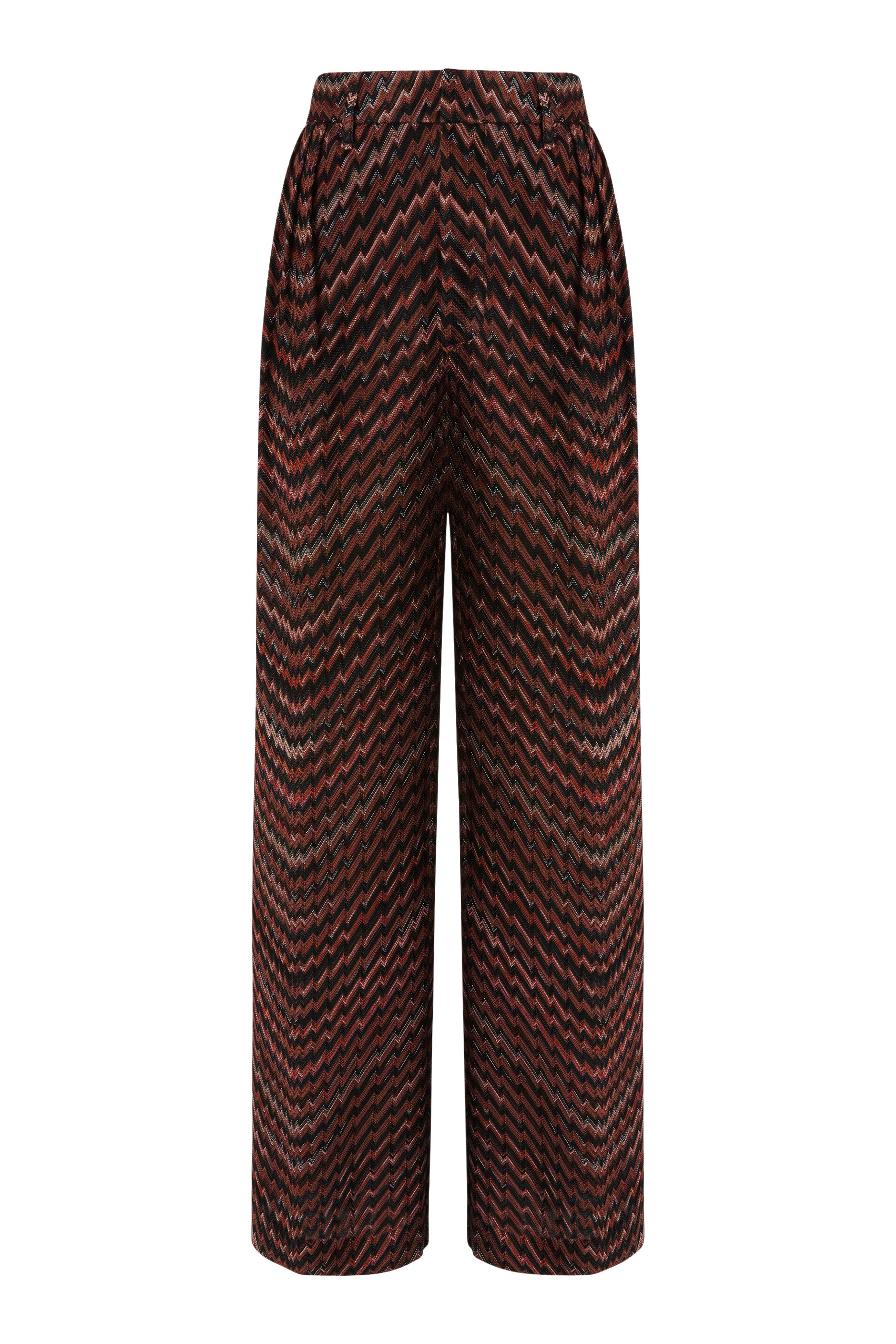 Chevron Knit Wide-Leg Pants