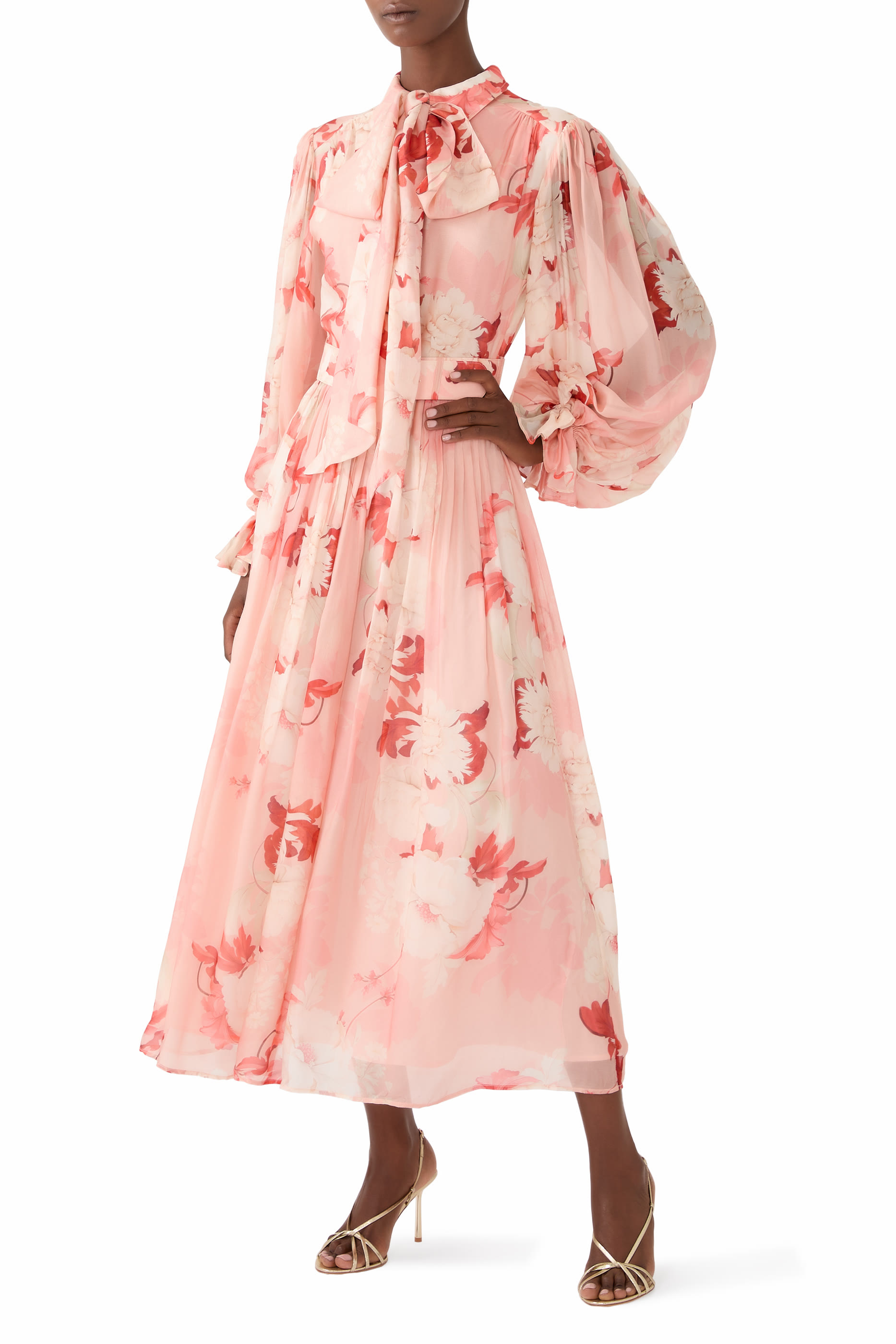 Cassie Tie Neck Midi Dress