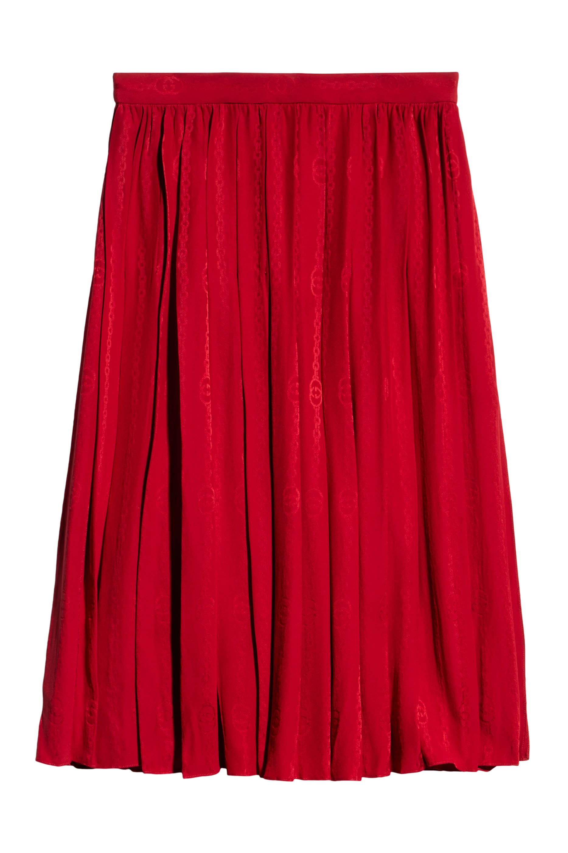  Interlocking G Chain Silk Jacquard Midi Skirt