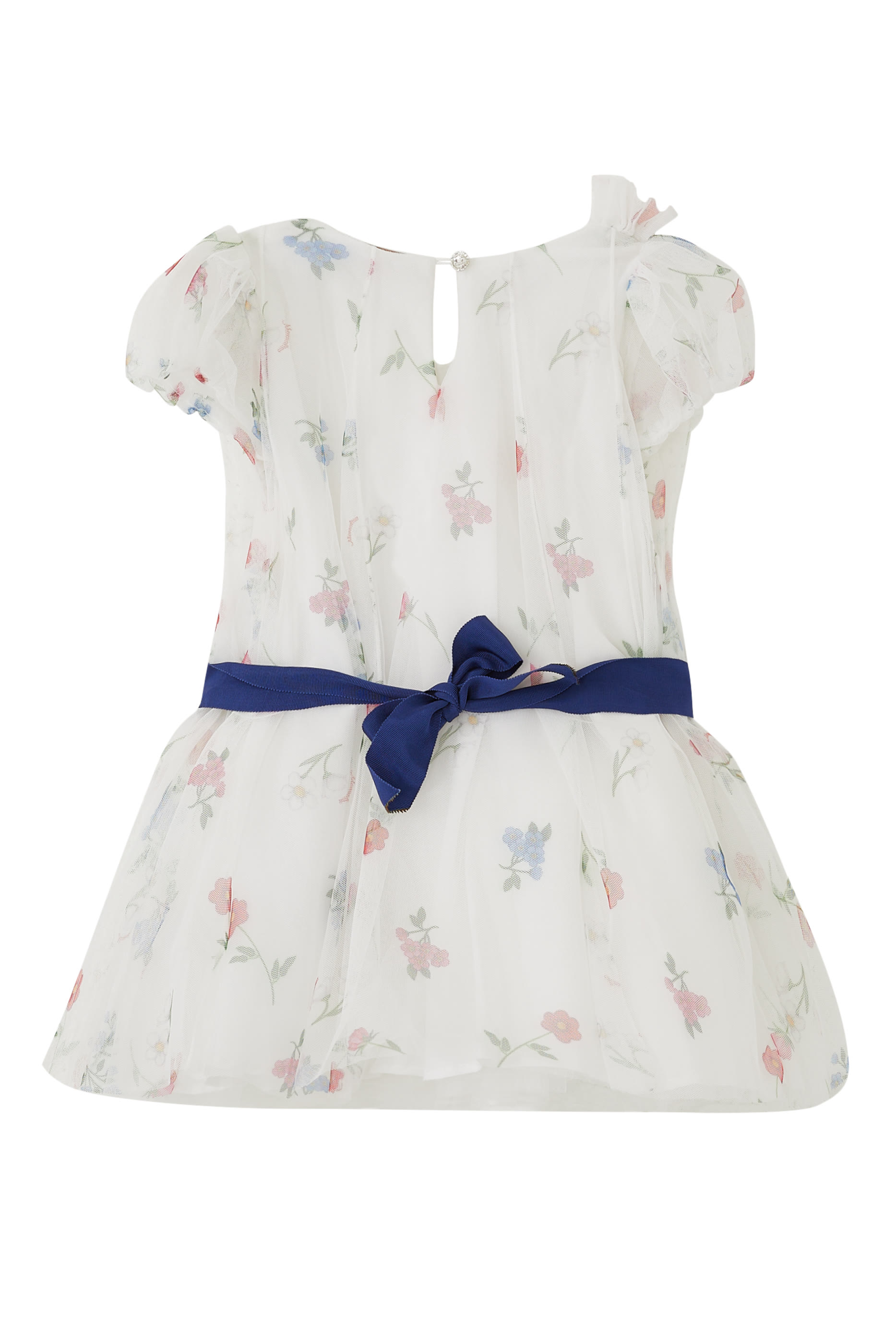 Kids Botanical Print Tulle Dress