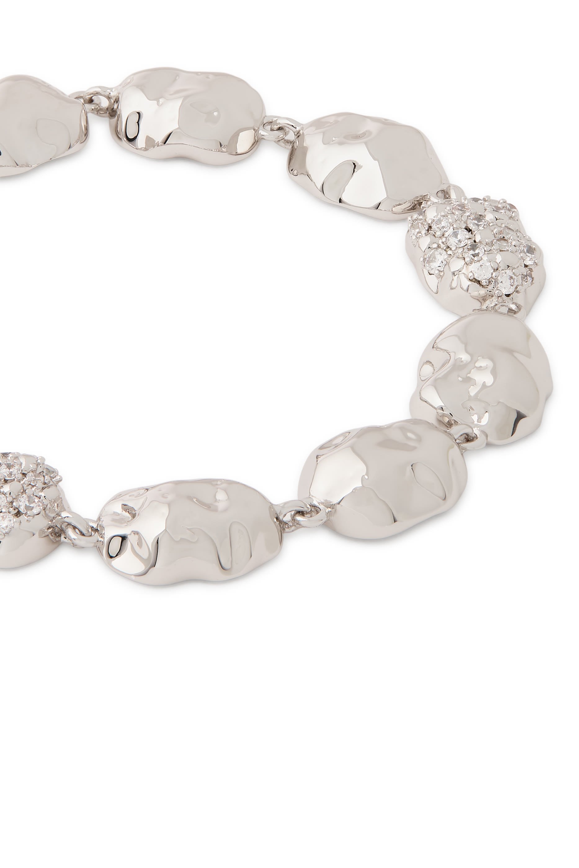 Eva Bracelet, Rhodium-plated Brass & Zirconia