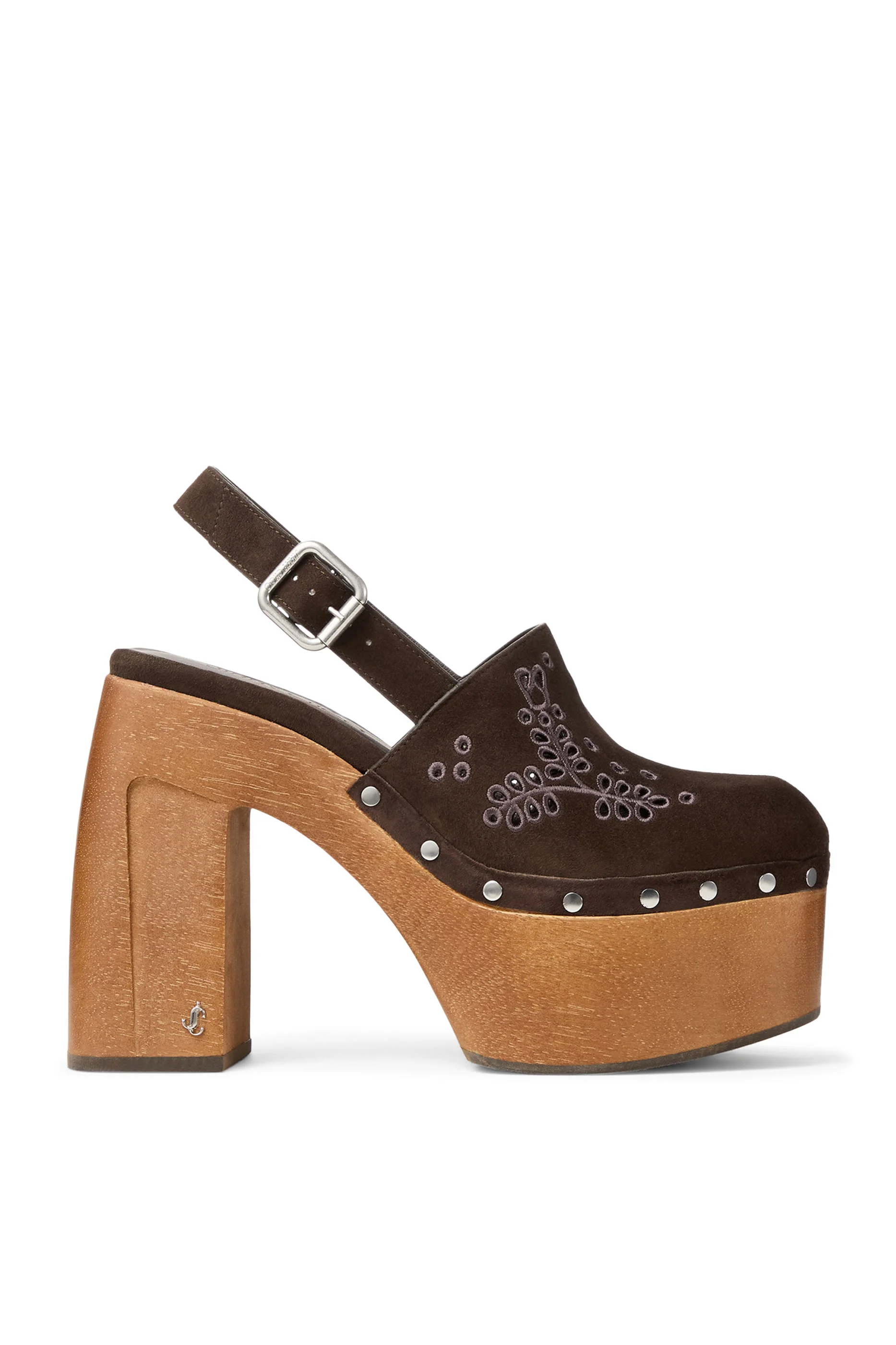 Alida 135 Platform Slingback Clogs with Sangallo Embroidery