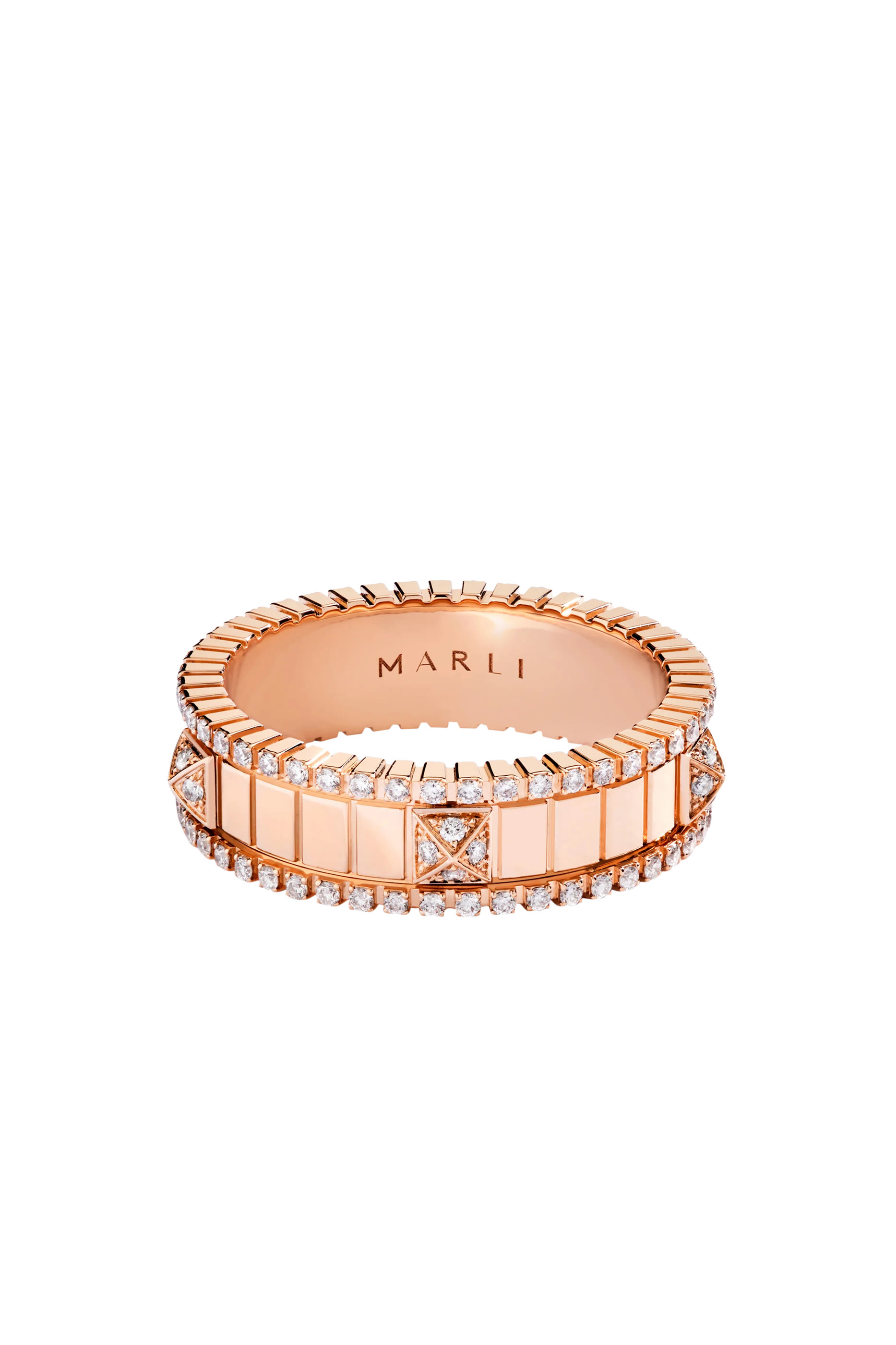 Life Spinning Ring, 18k Rose Gold & Diamonds