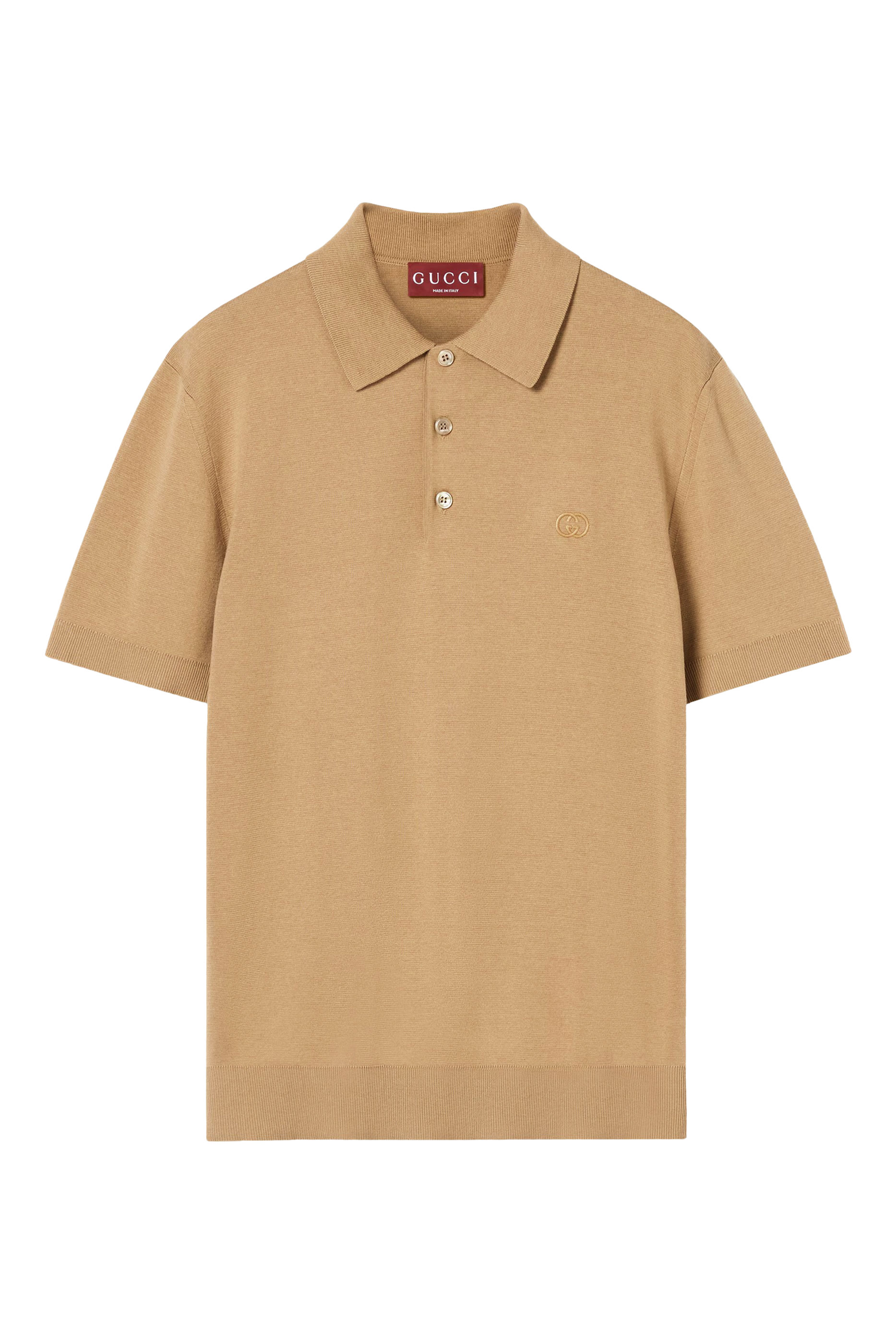 Silk Cotton Polo Shirt with Embroidery 