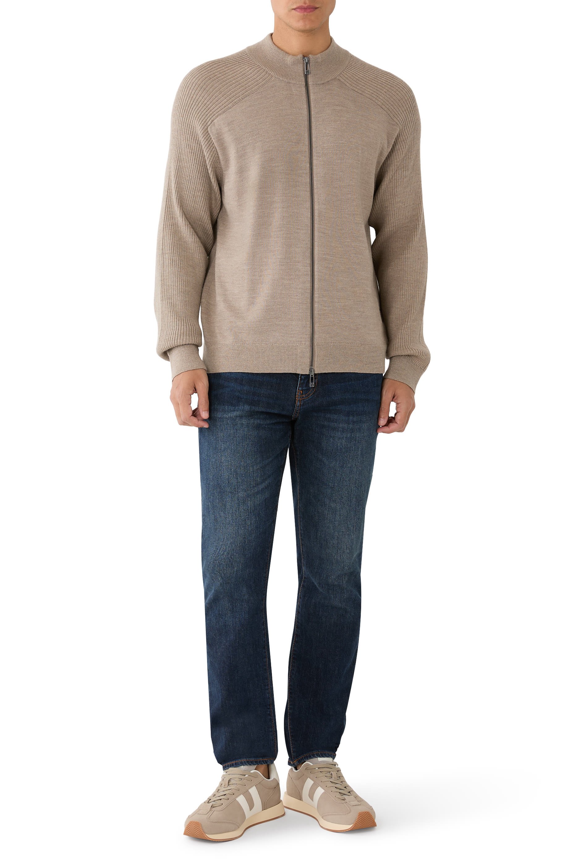 One Block Up Zipper Cardigan