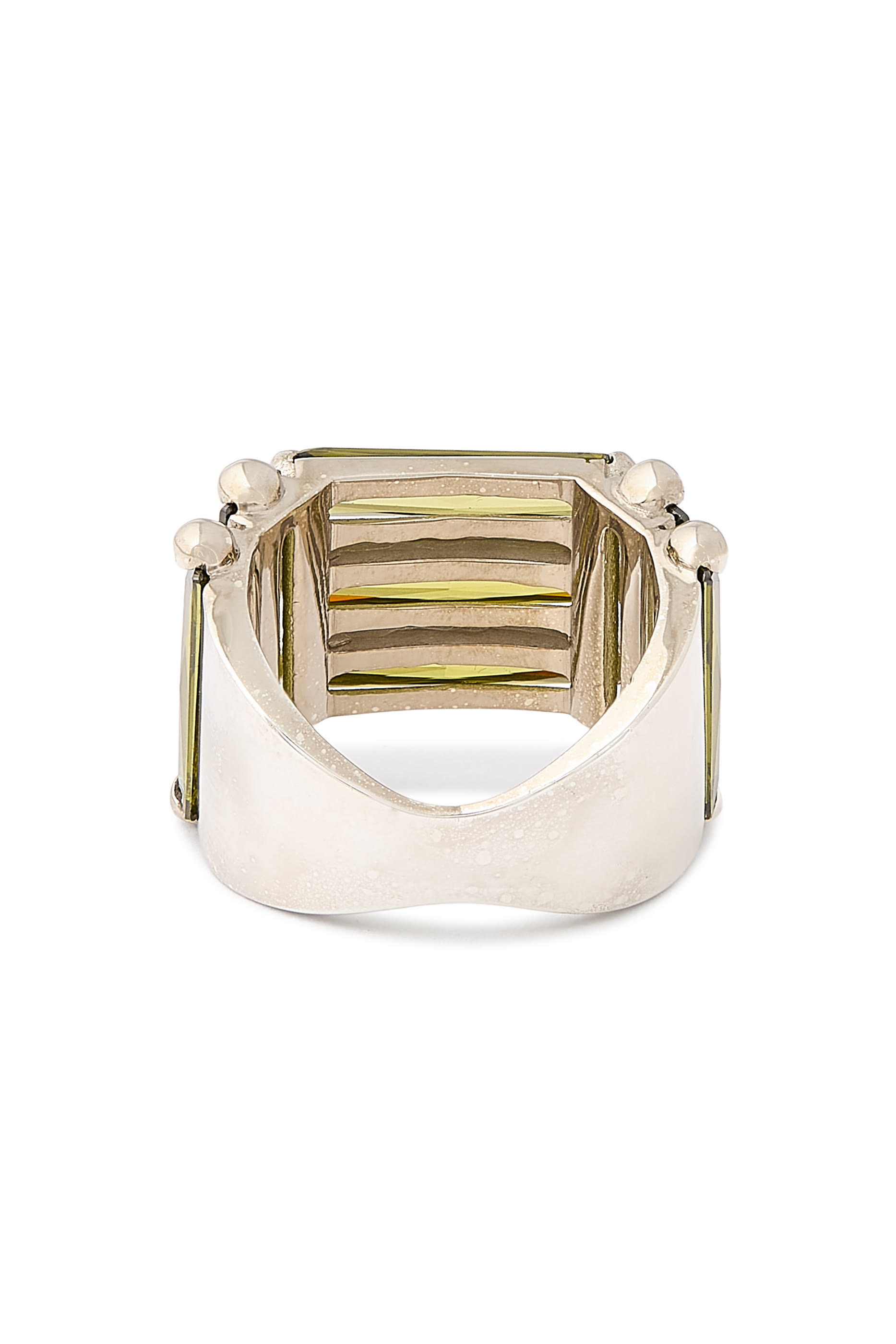 Crystallised Armour Ring, 925 Sterling Silver & Zirconia Baguettes