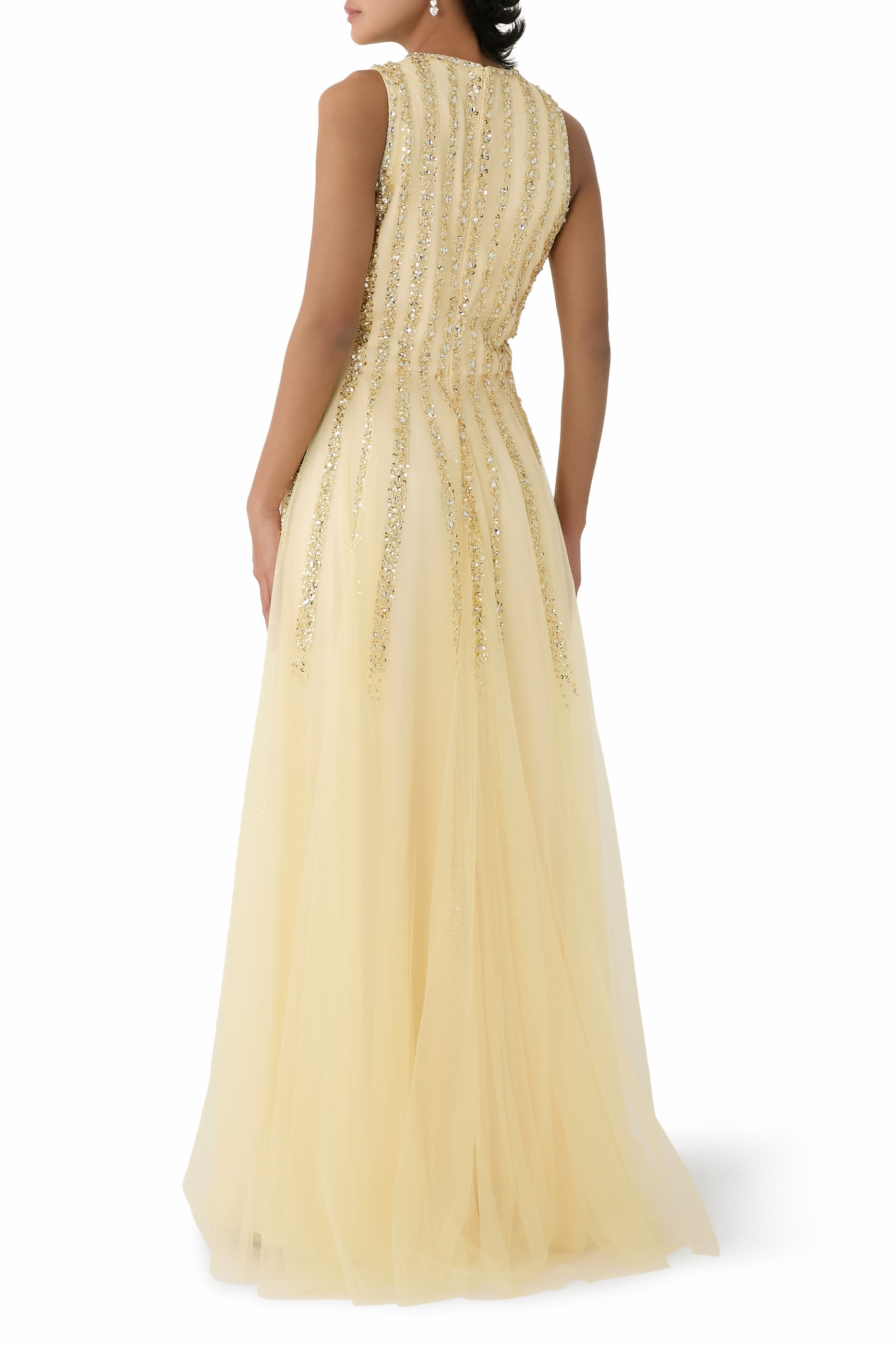 Sleeveless Embellished Gown