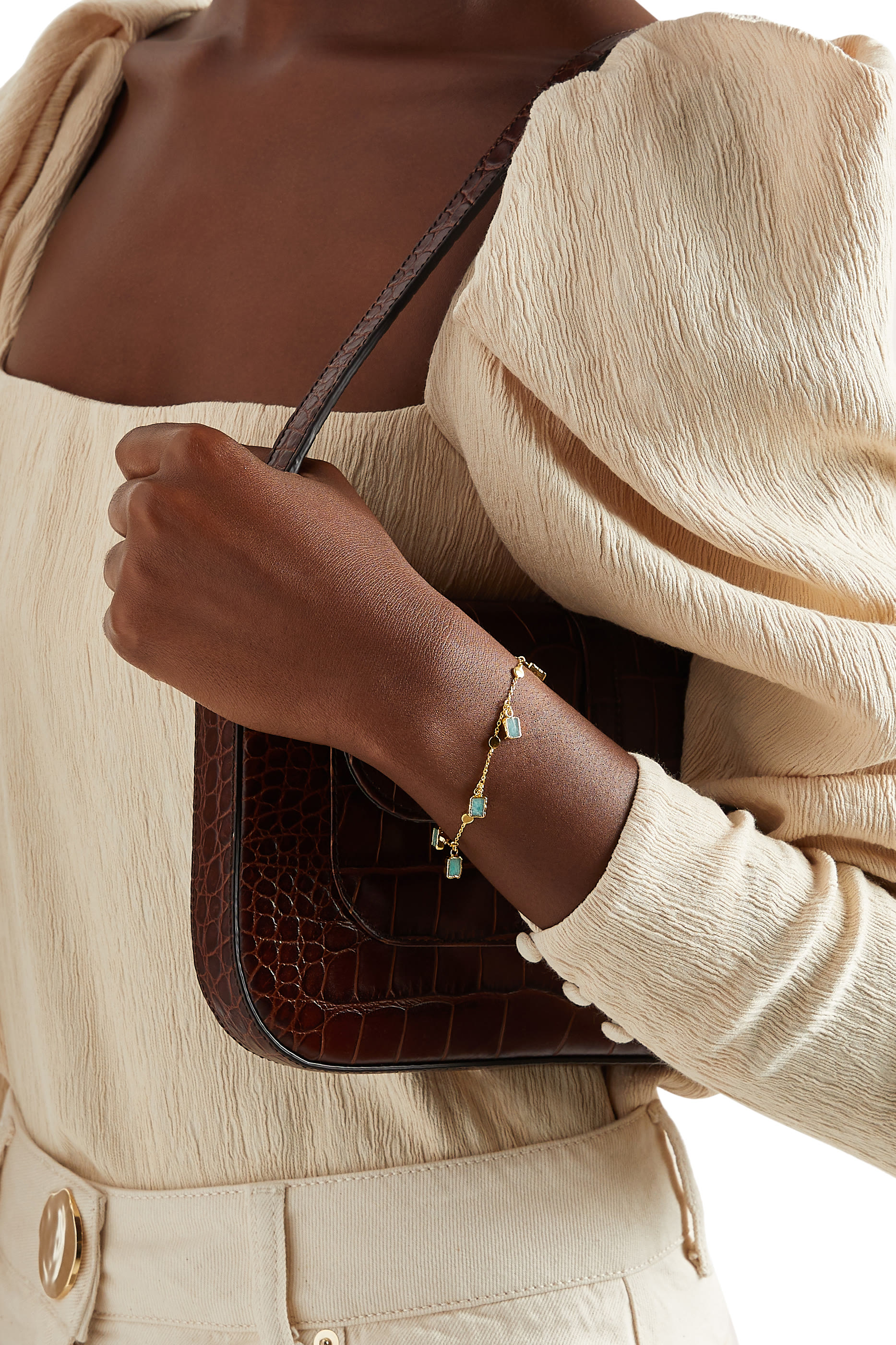 Amazonite Lena Bracelet in 18kt Gold-Plated Sterling Silver