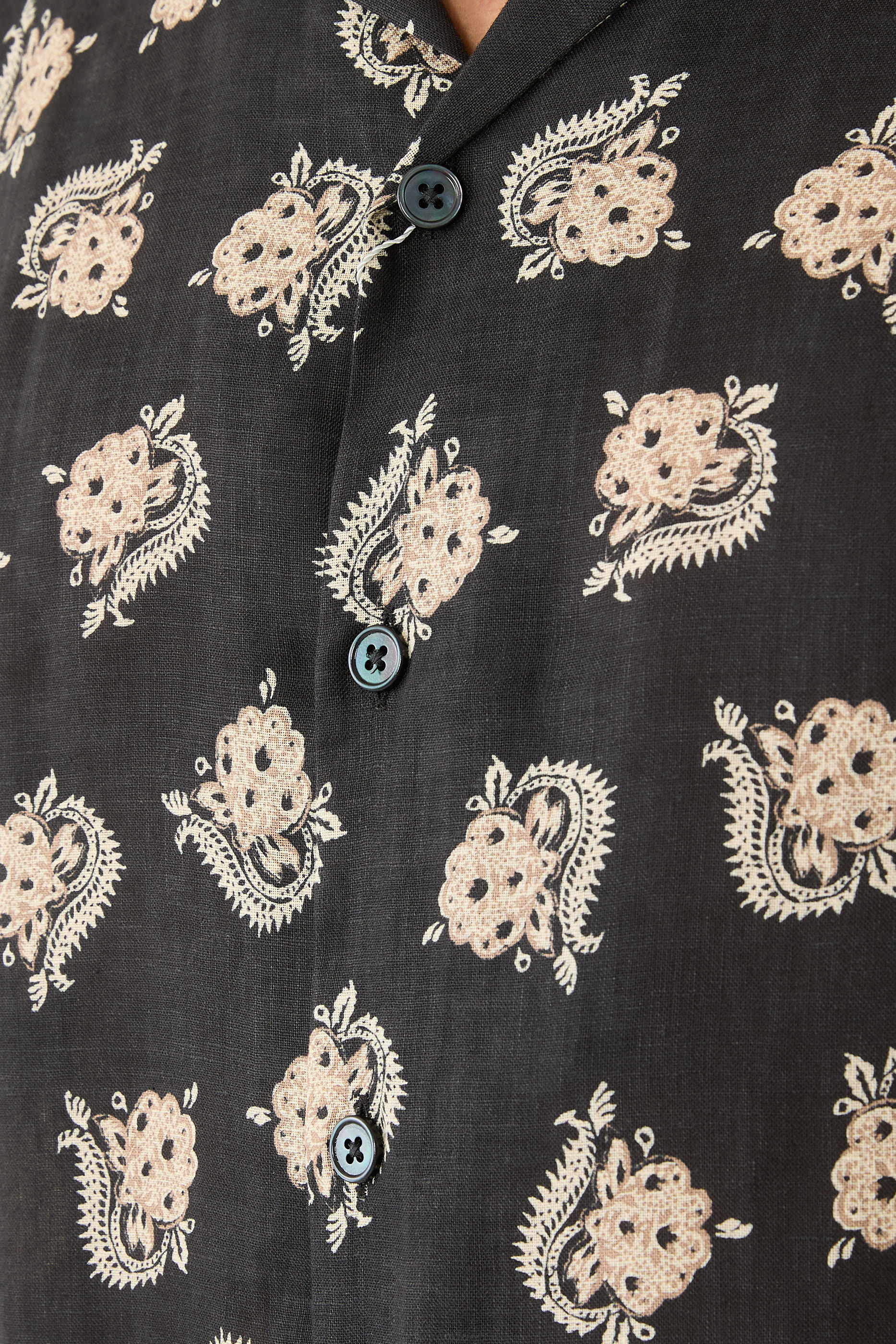 Printed Linen Camp Shirt