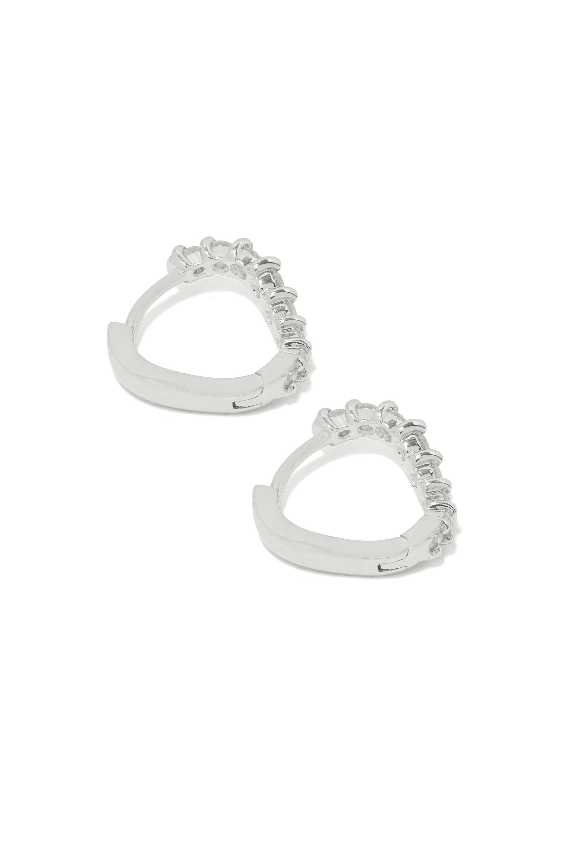 Wave Hoop Earrings, 18k White Gold & Diamonds