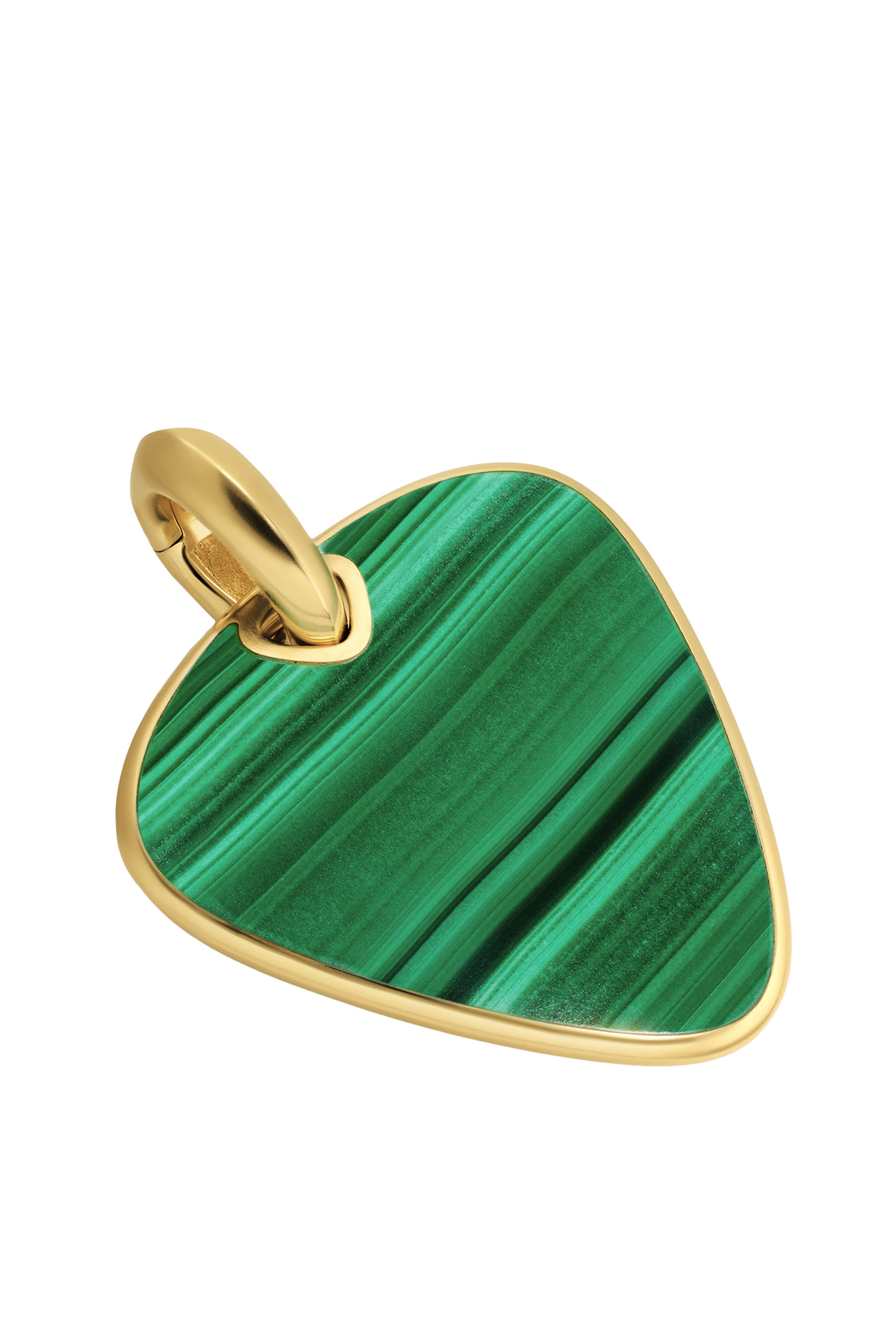  Streamline&reg; Pick Amulet, 18K Yellow Gold with Malachite