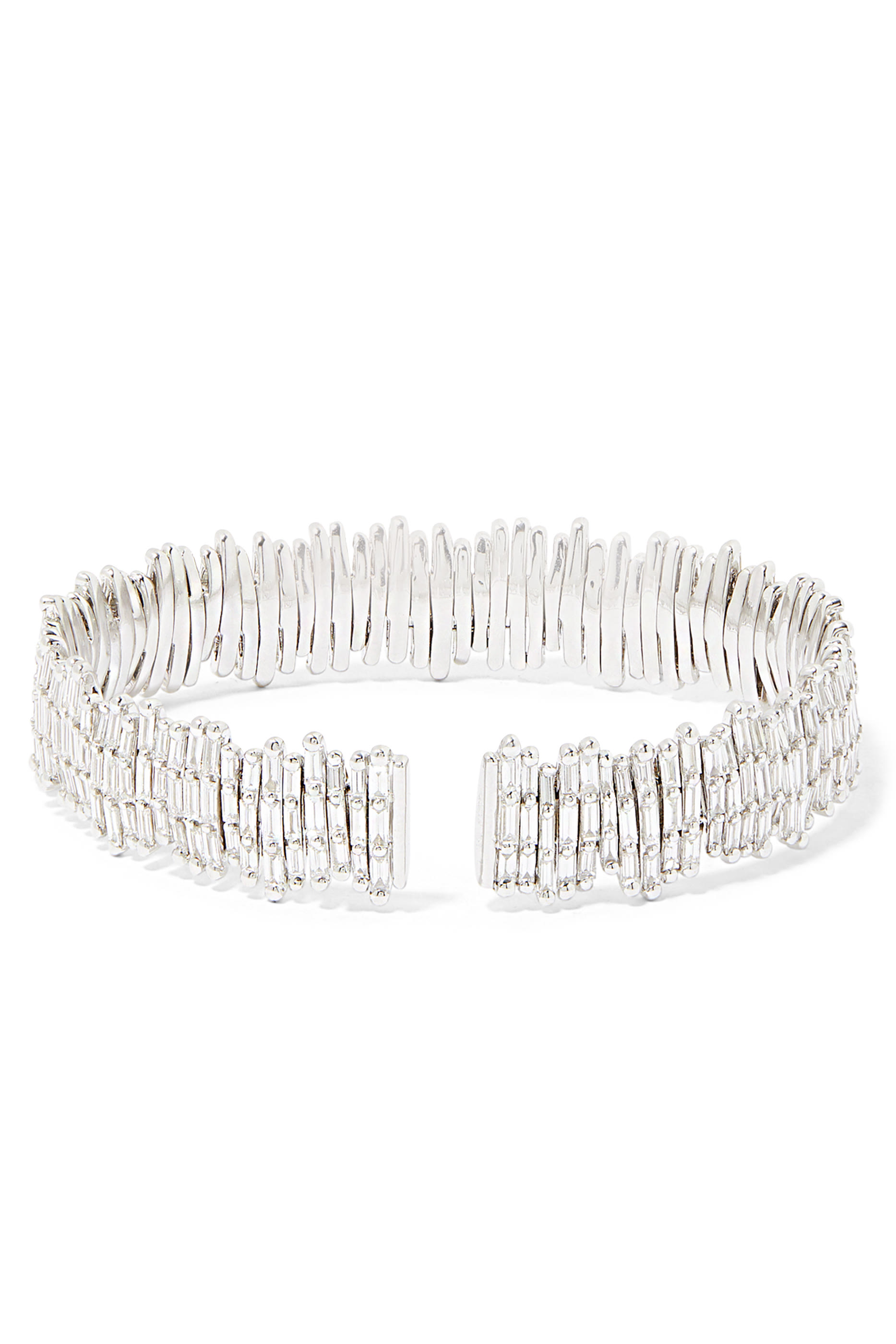 Classic Triple Row Diamond Cuff Bracelet