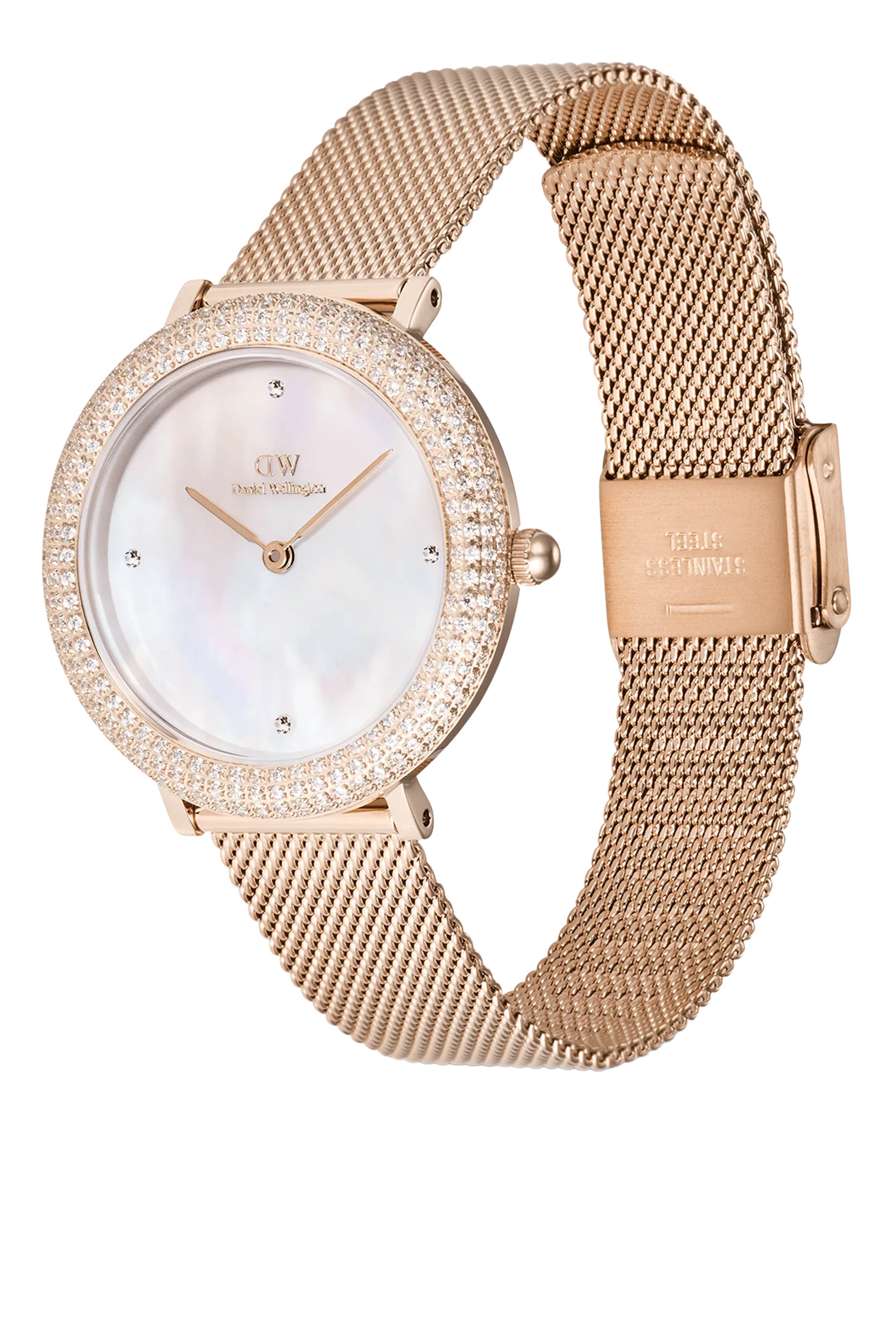 Crystalline Bezel Watch, Stainless Steel