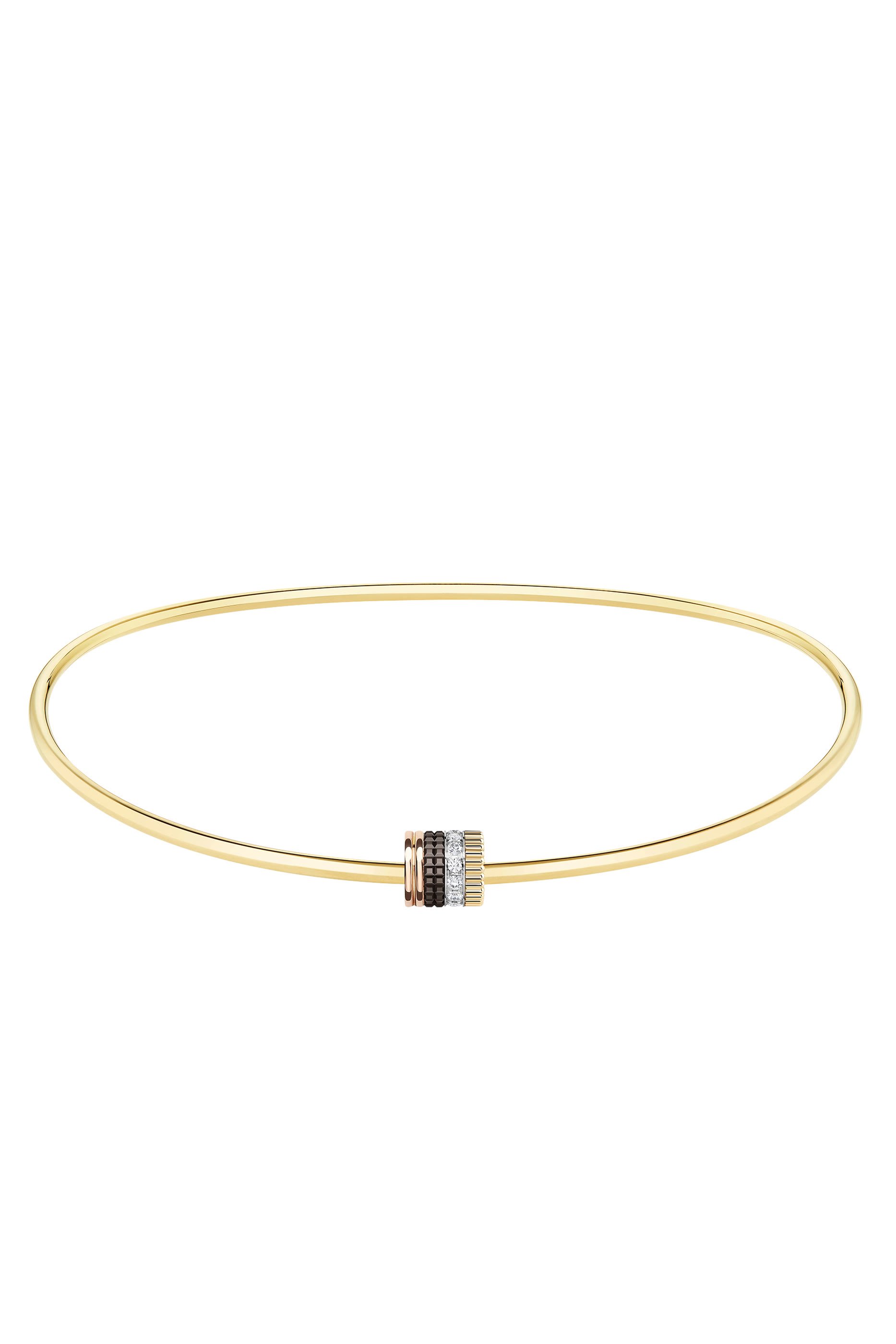 Quatre Classique Necklace, 18k Mix Gold & Diamonds
