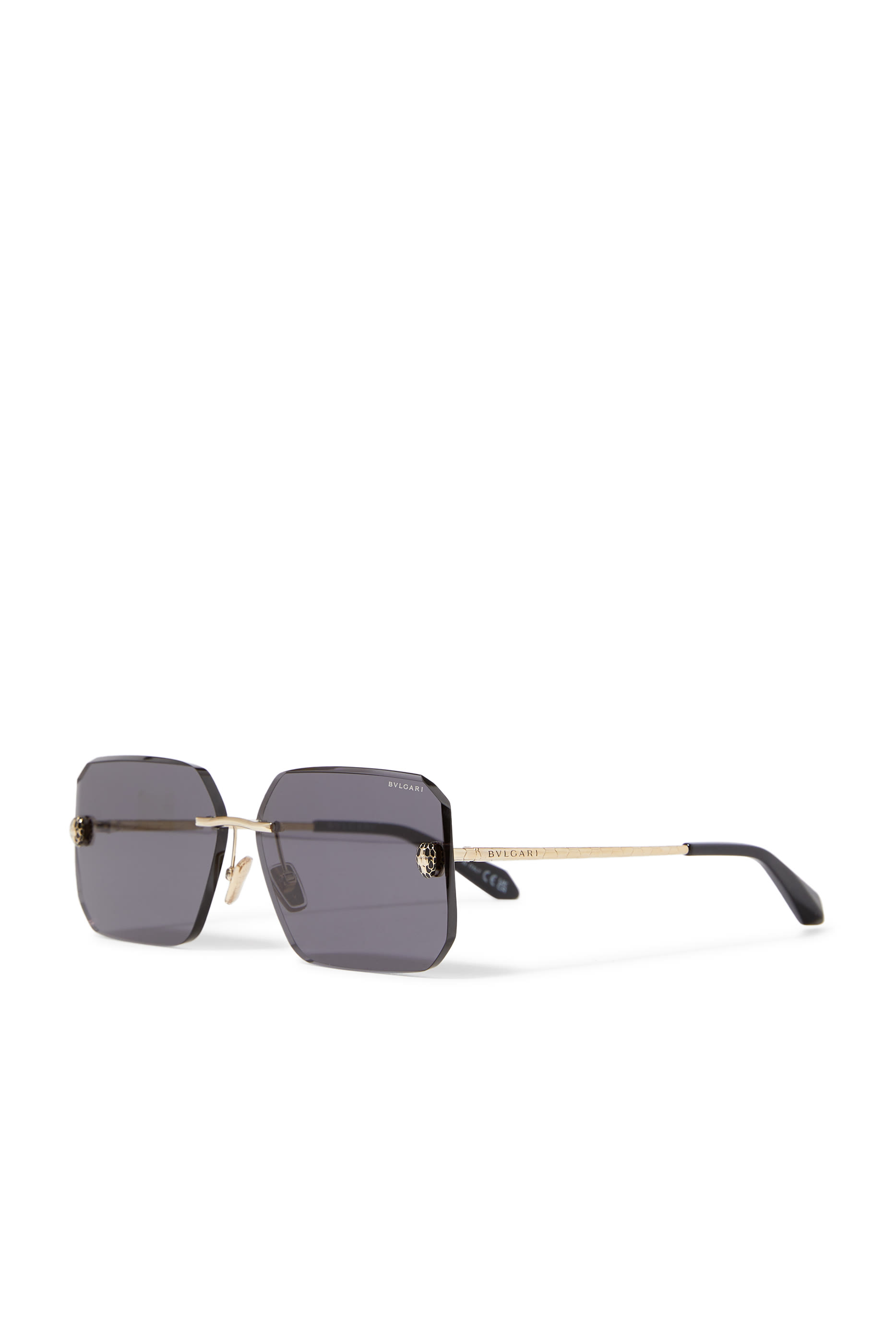 Serpenti Forever Gold Rectangular Sunglasses