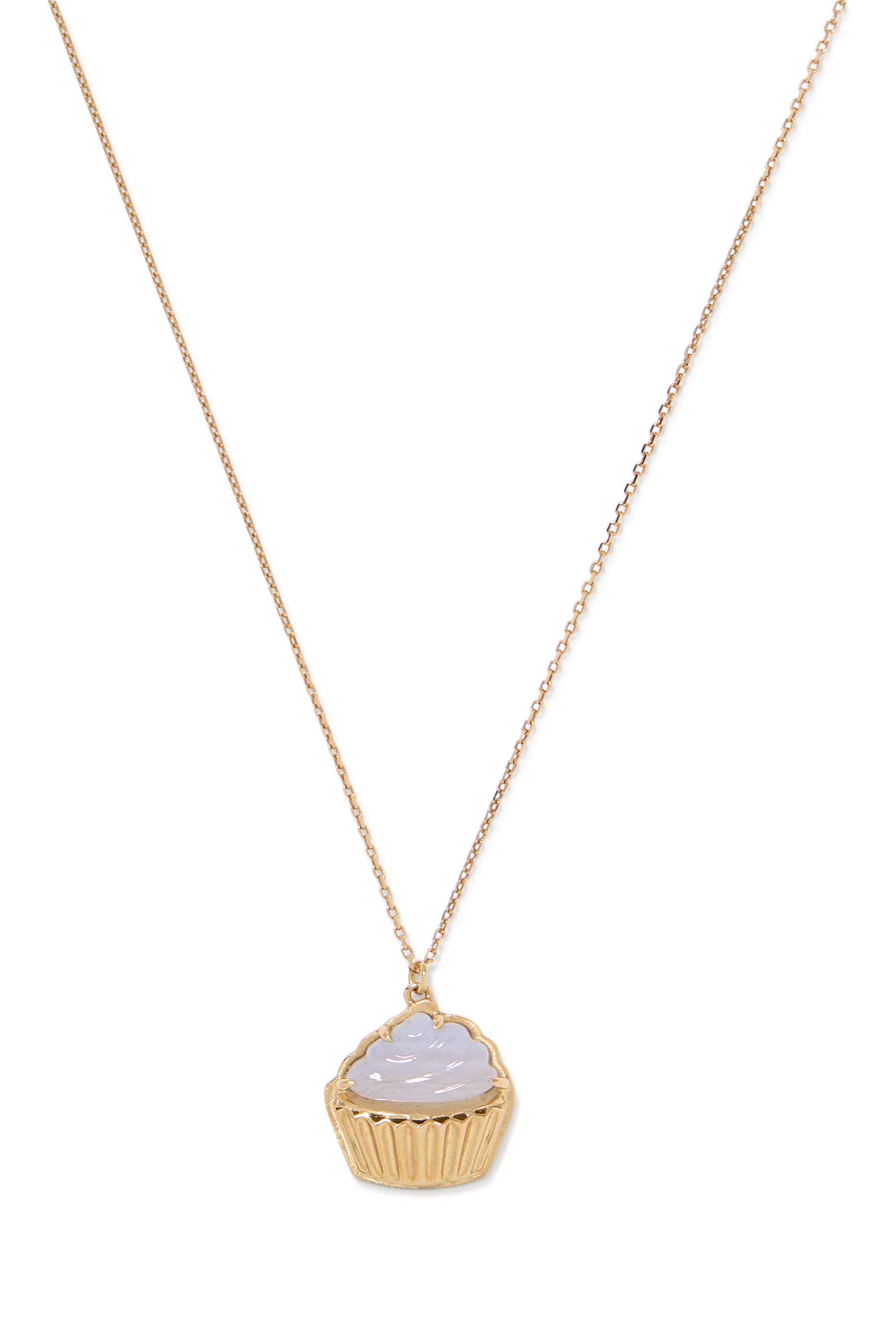 Cupcake Pendant, 18k Yellow Gold & Blue Agate