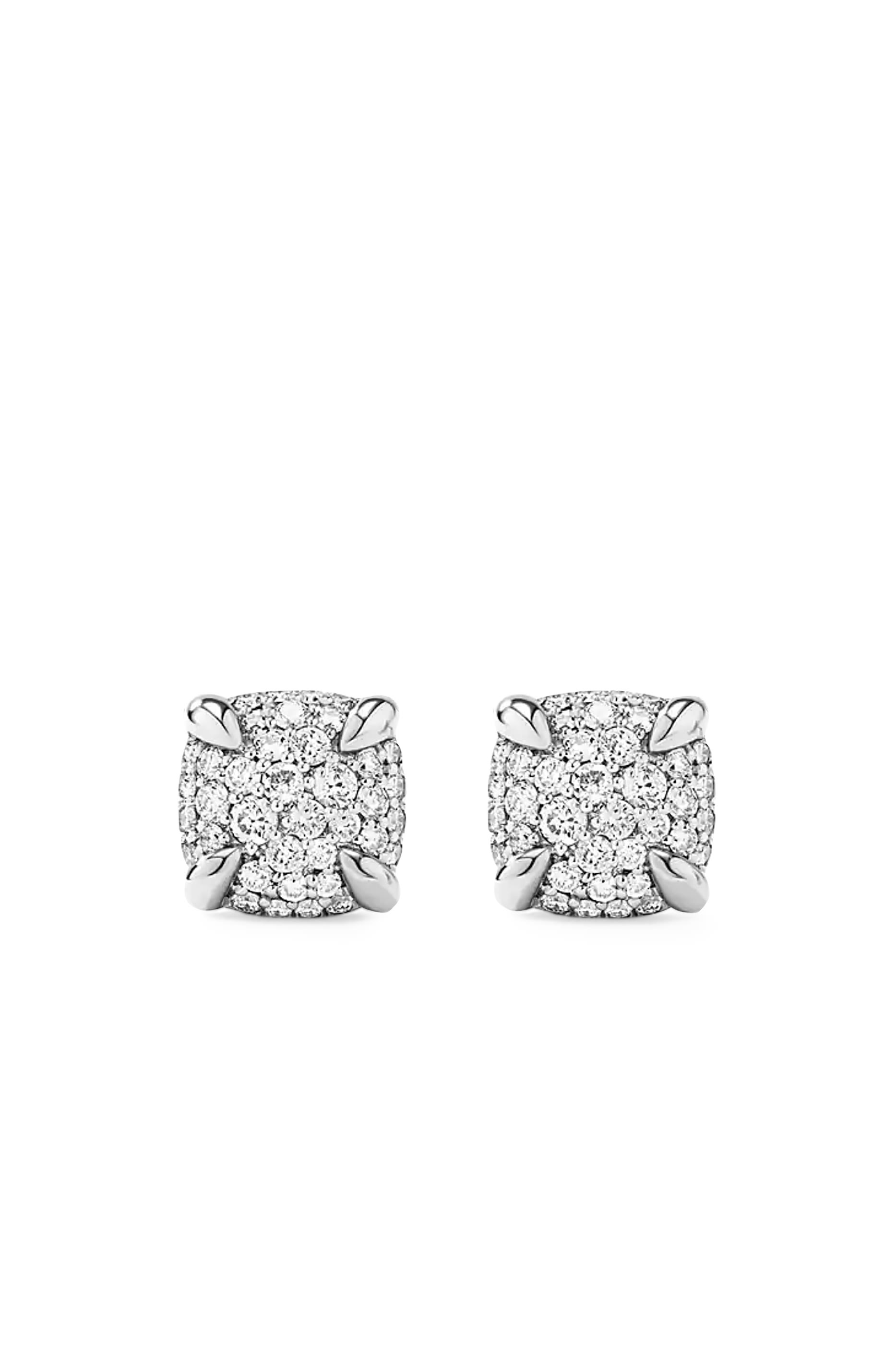 Petite Ch&acirc;telaine&reg; Full Pav&eacute; Diamonds Stud Earrings, Sterling Silver