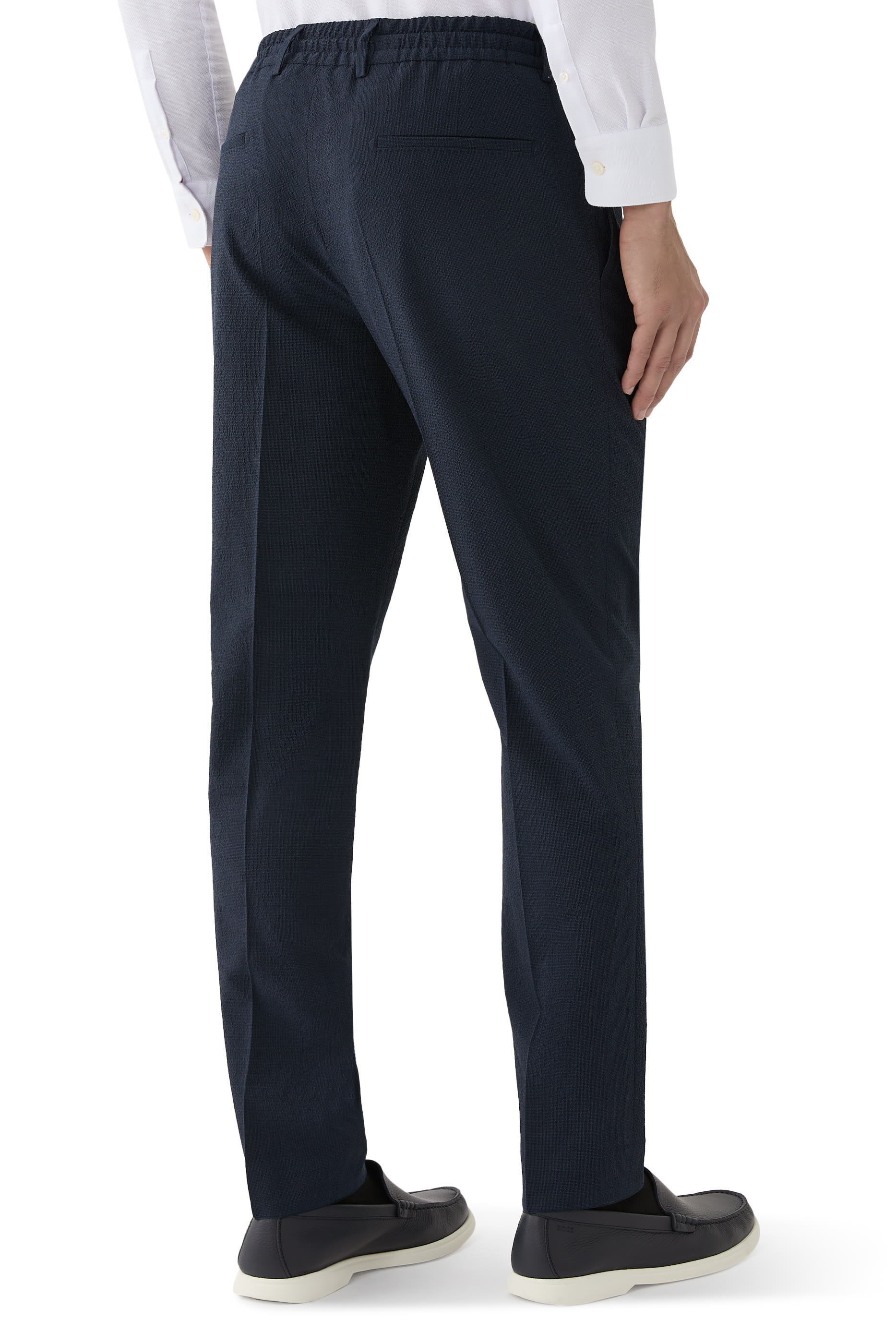Stretch-Cotton Trousers with Drawcord Waist